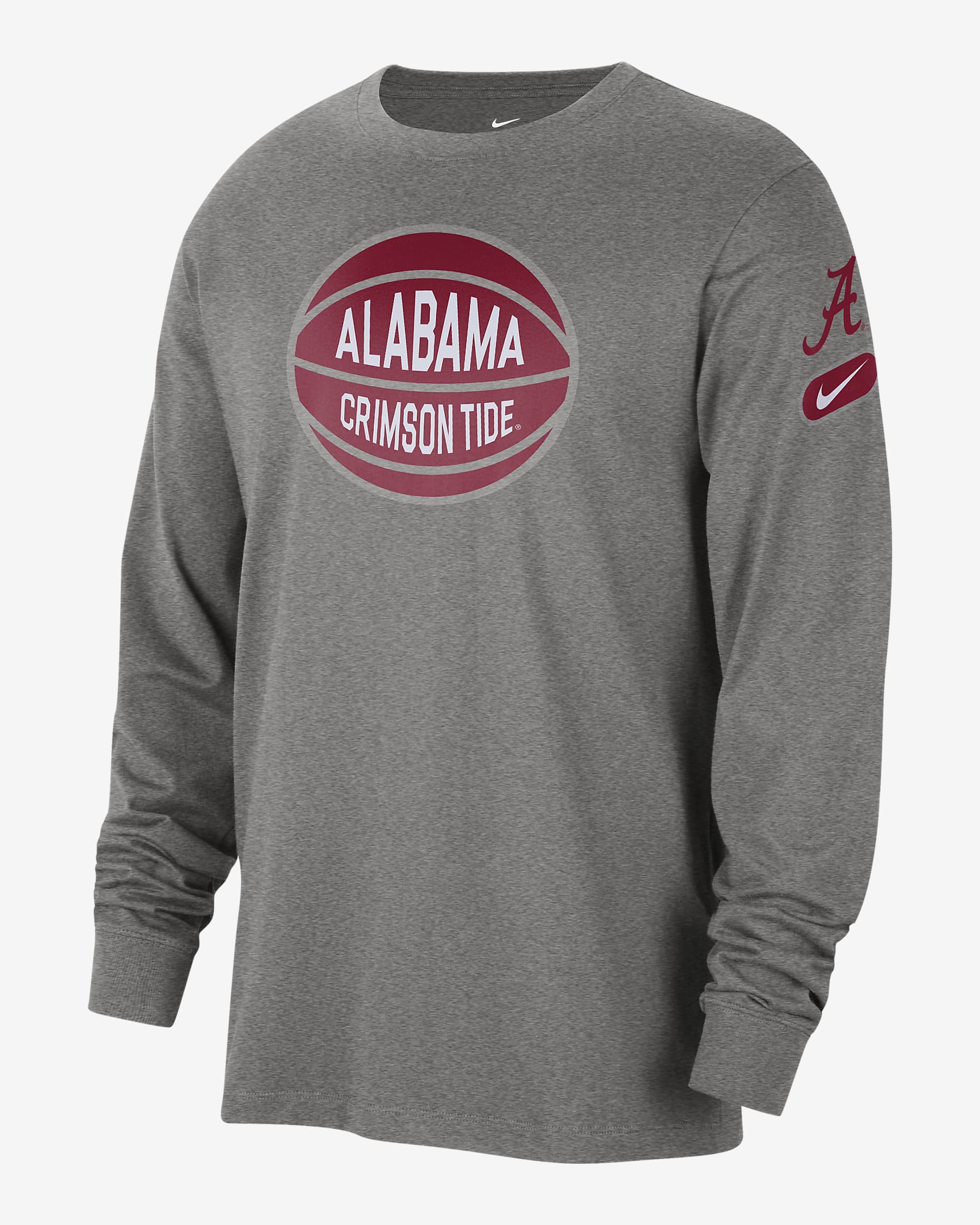 Alabama Fast Break Men's Nike College Long-Sleeve T-Shirt - Dark Grey Heather