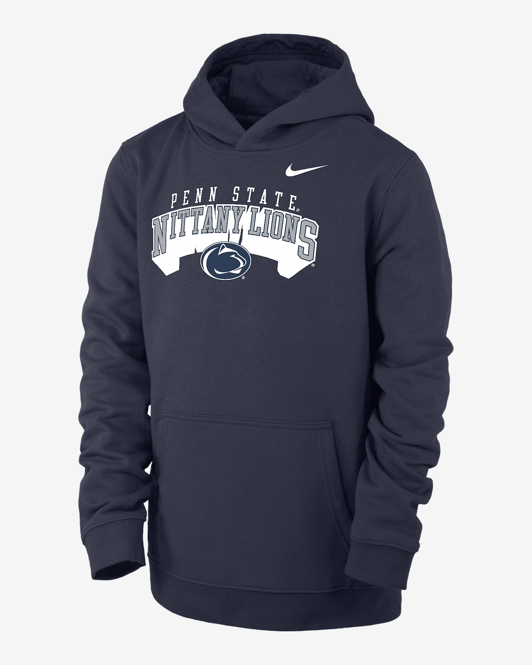 Penn State Club Fleece Big Kids' (Boys') Nike College Pullover Hoodie - Navy