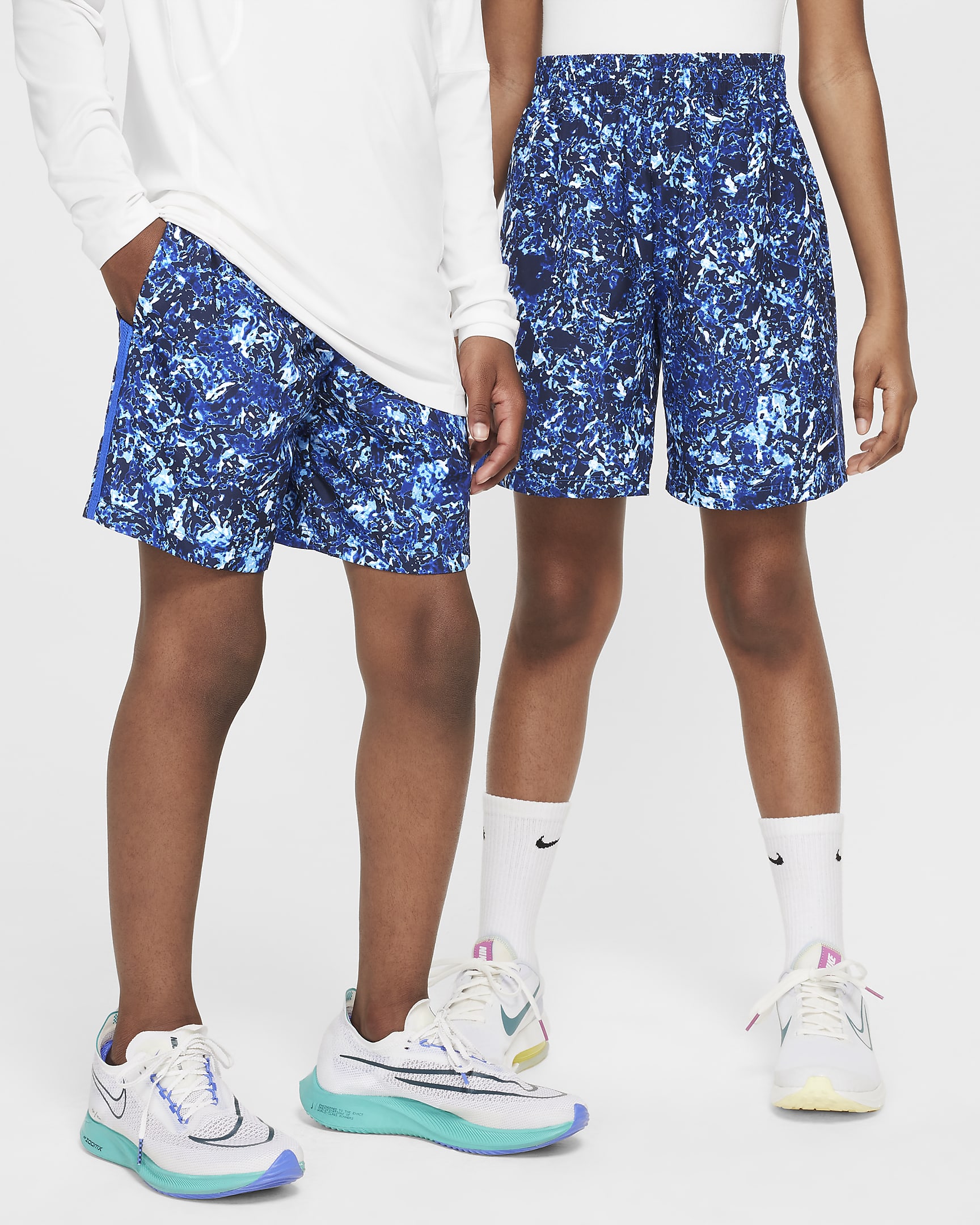 Nike Multi Big Kids' (Boys') Dri-FIT Shorts - Game Royal/White