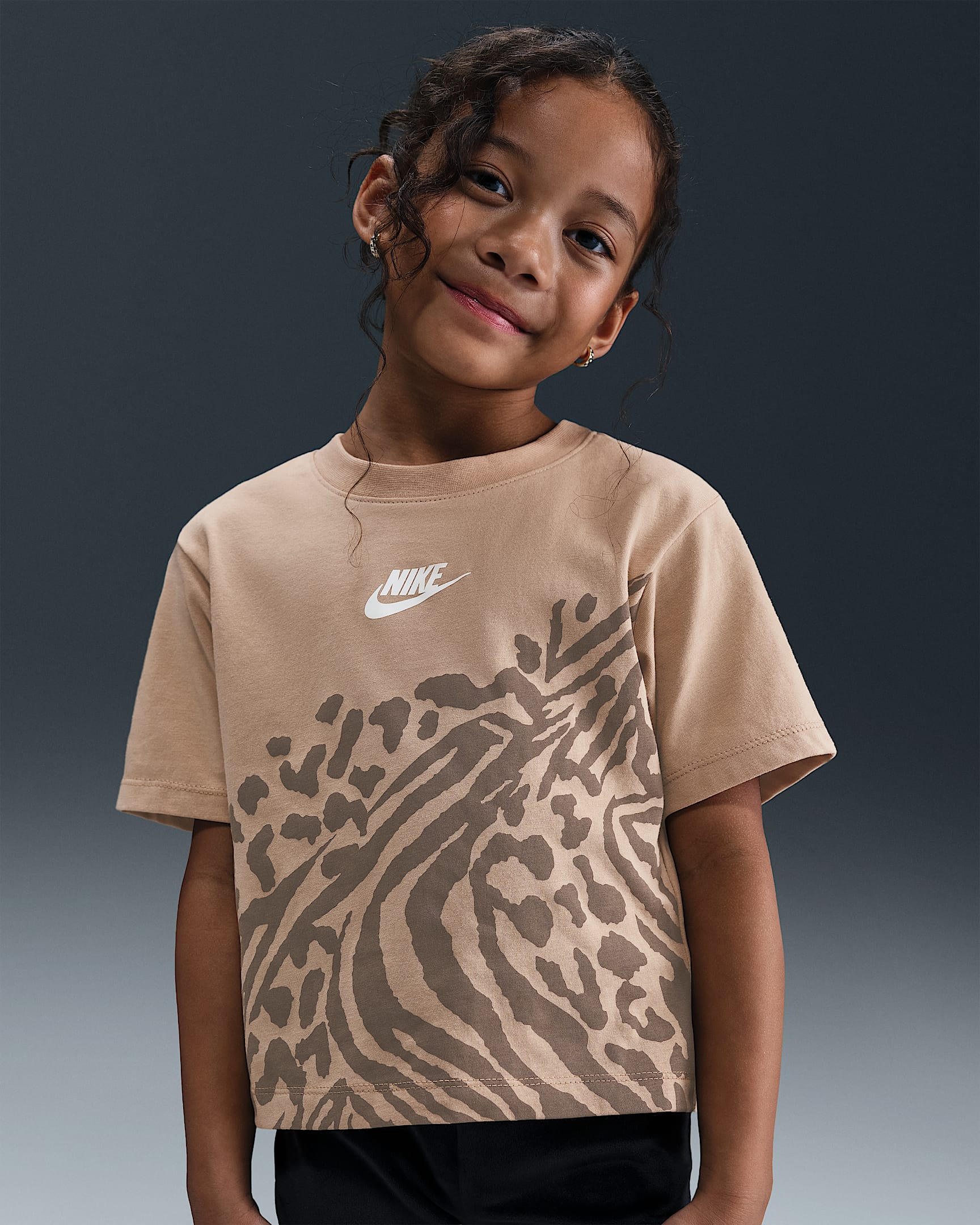 Nike Wild Warmth Little Kids' Boxy T-Shirt - Hemp