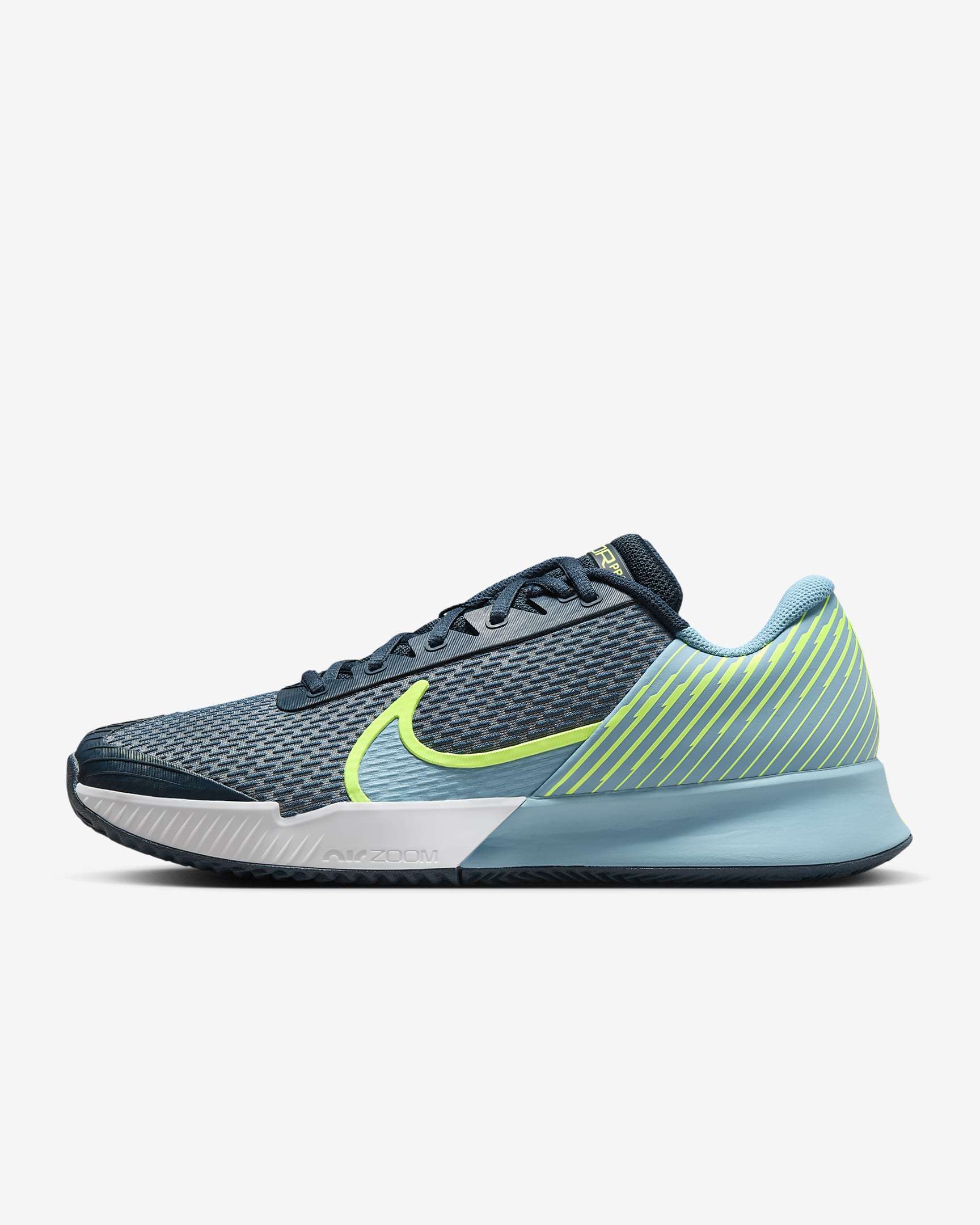 NikeCourt Air Zoom Vapor Pro 2 Men's Clay Tennis Shoes - Armoury Navy/Volt/Denim Turquoise