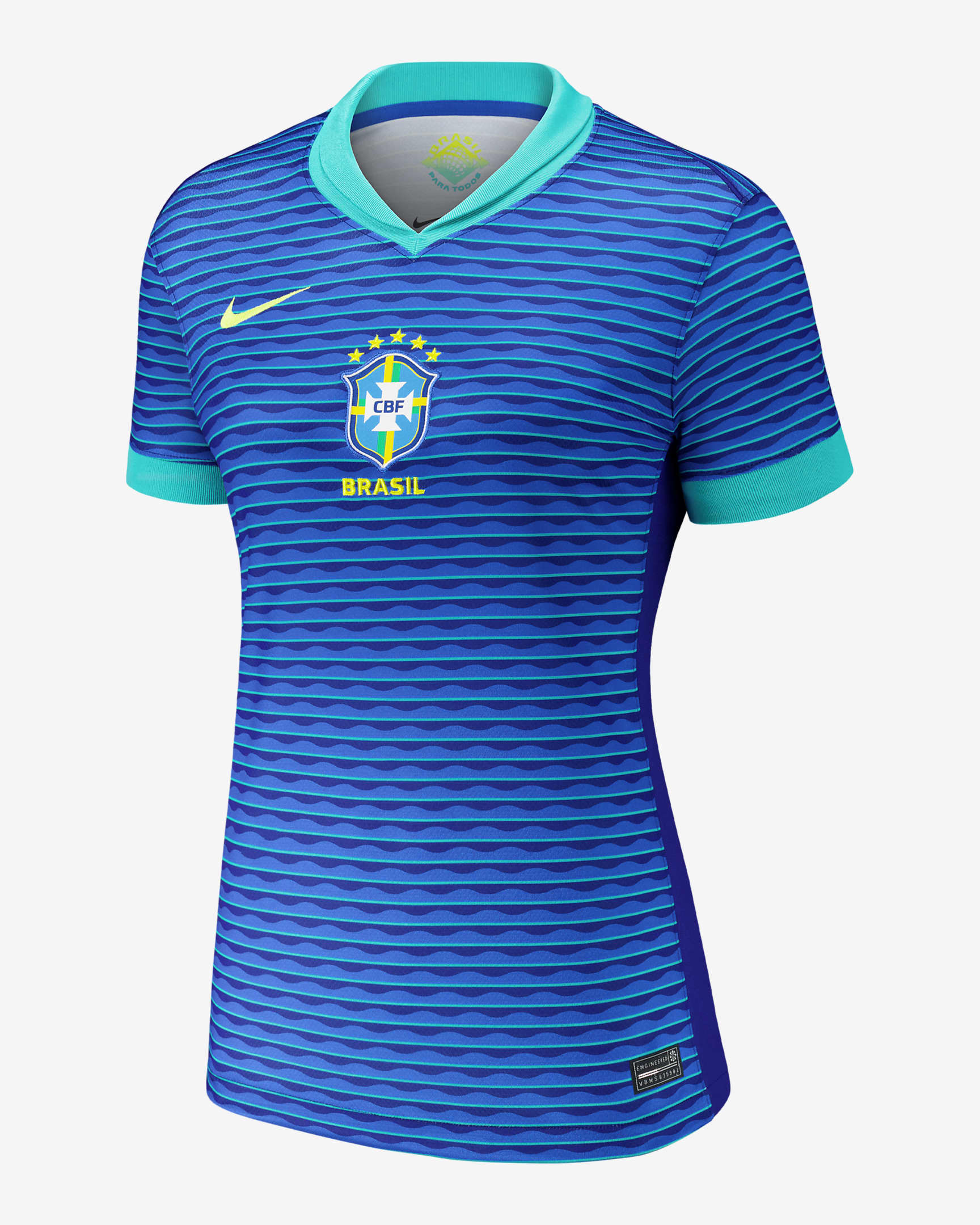 Vini Jr. Brazil National Team 2024 Stadium Away Women's Nike Dri-FIT Soccer Jersey - Blue