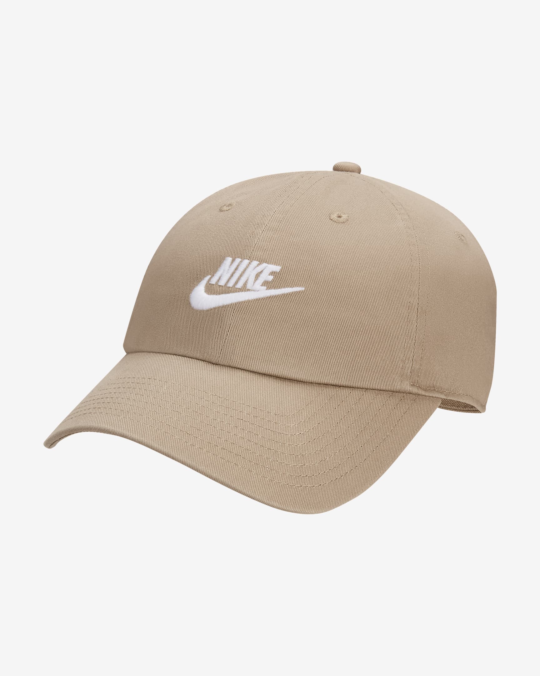 Nike Club ongestructureerde Futura Wash pet - Khaki/Wit