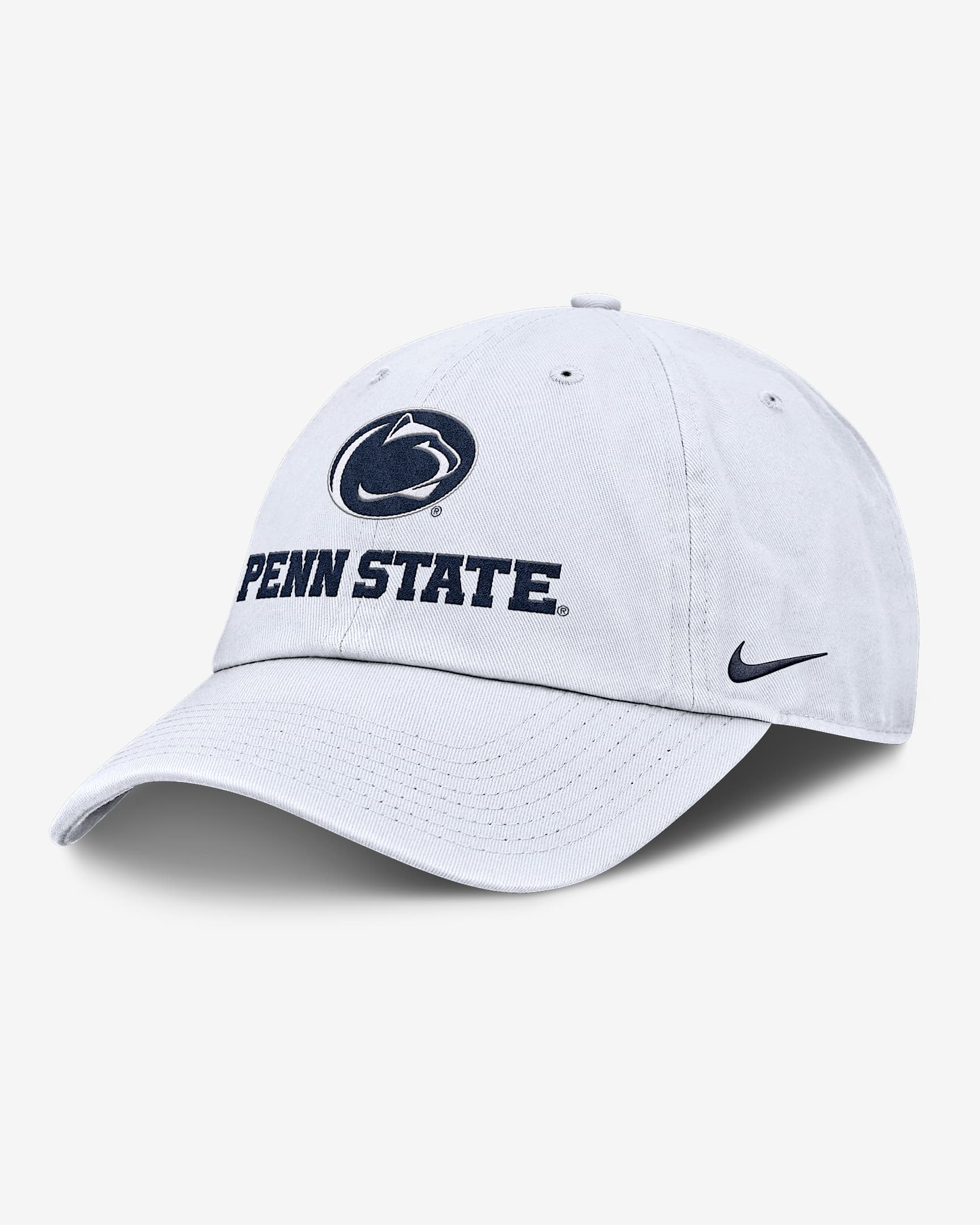 Gorra universitaria Nike ajustable para hombre Penn State Sideline Club Gameday - Blanco
