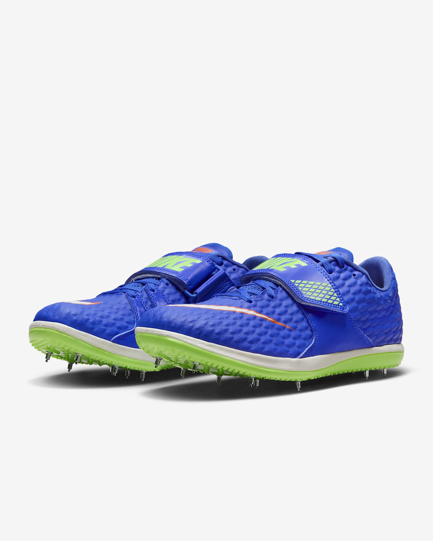 Nike High Jump Elite Athletics Jumping Spikes - Racer Blue/Lime Blast/Safety Orange/White