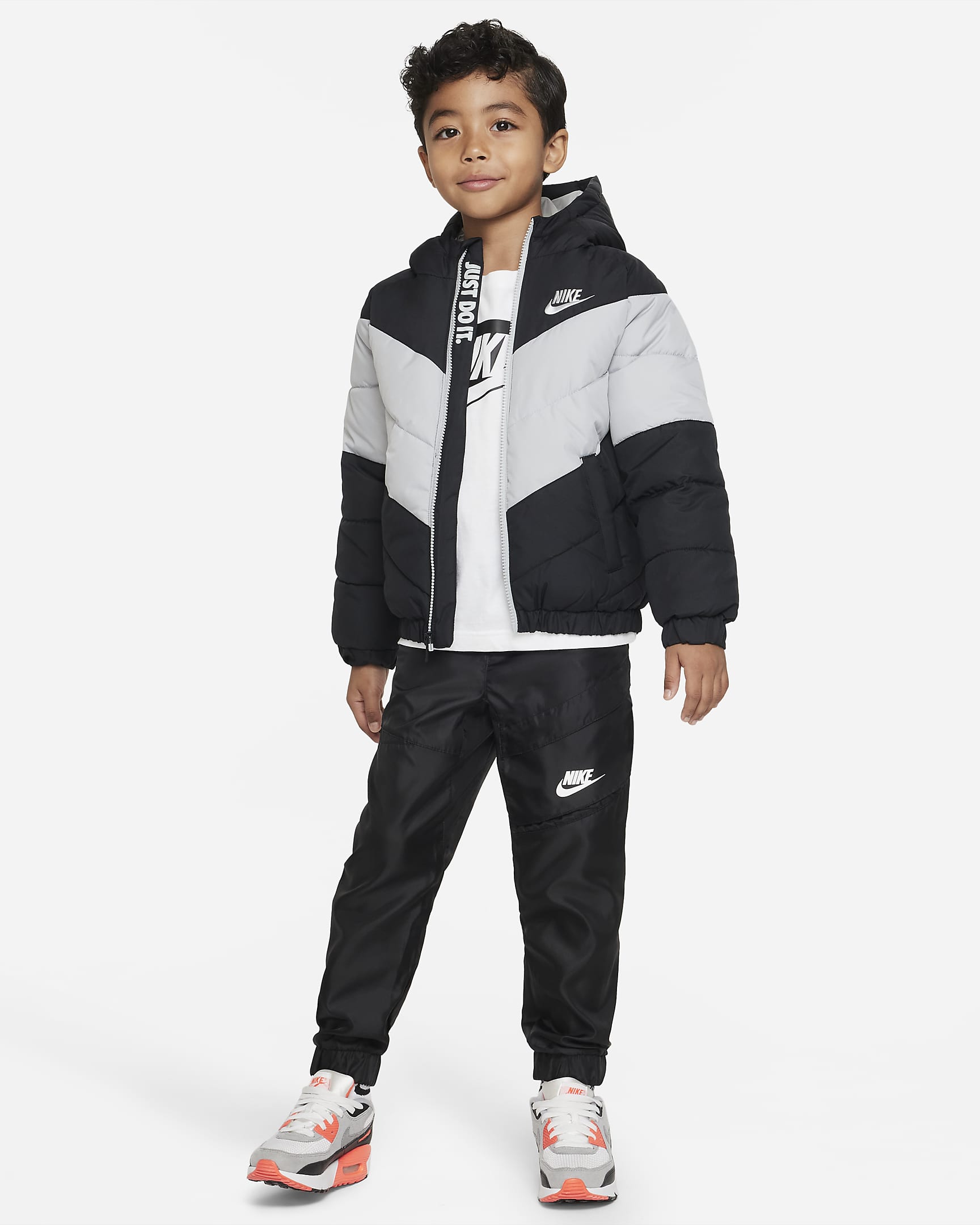 Nike Little Kids' Hooded Chevron Puffer Jacket. Nike.com