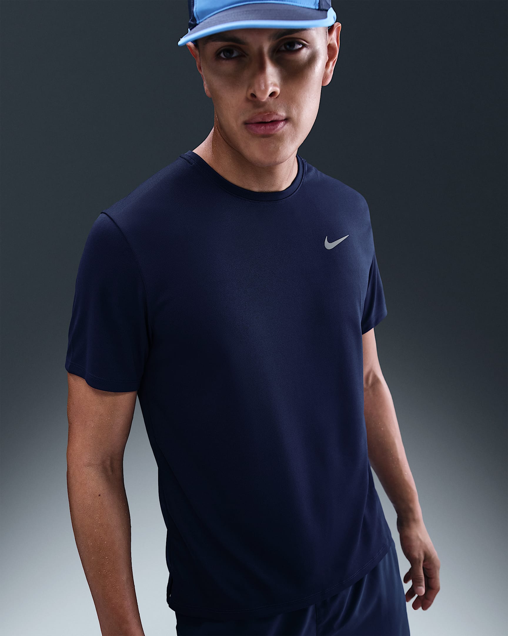 Nike Miler Men's Dri-FIT UV Short-Sleeve Running Top - Blue Void