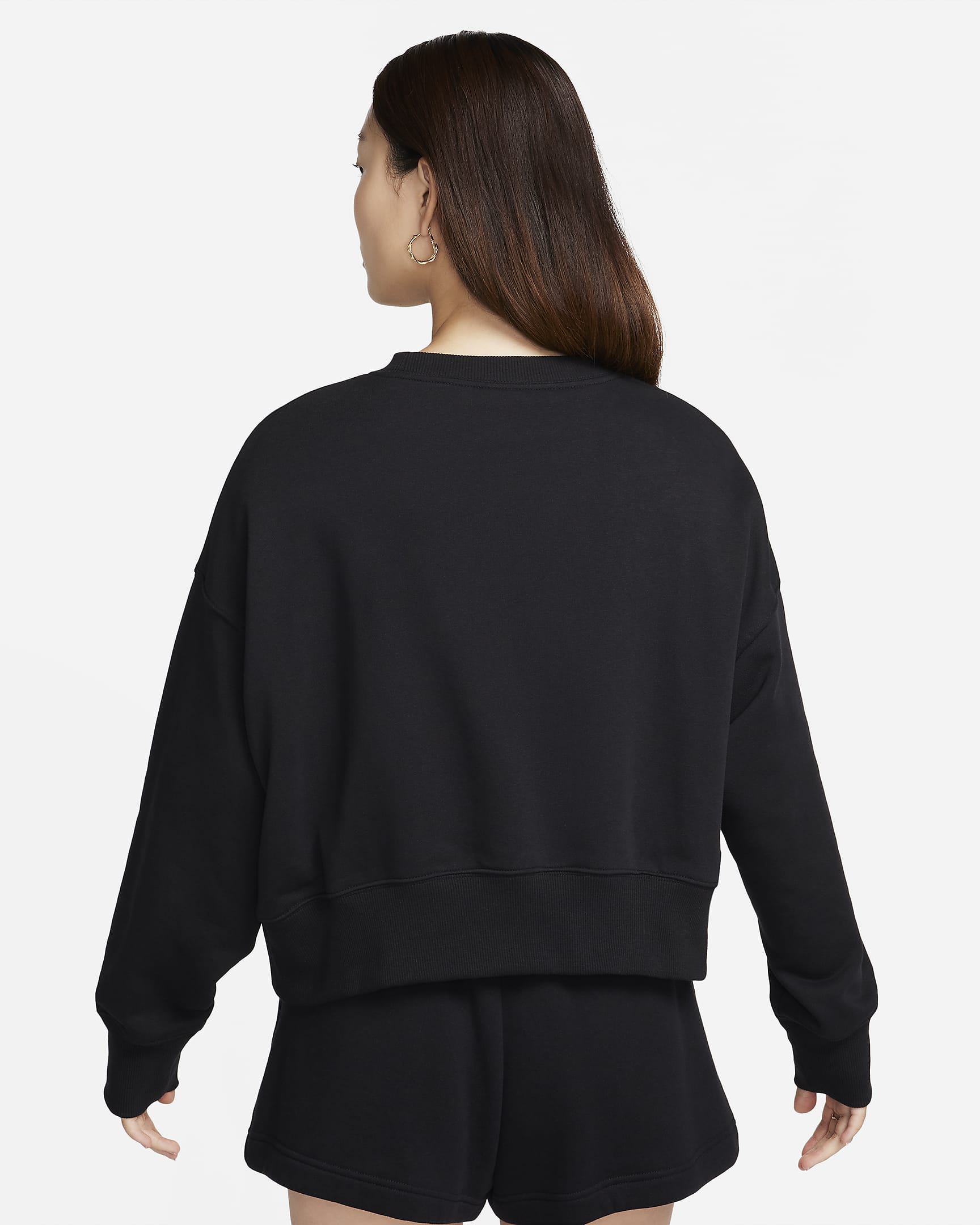 Nike Sportswear Phoenix Fleece Women's Over-Oversized Crew-Neck French Terry Sweatshirt - Black/Sail