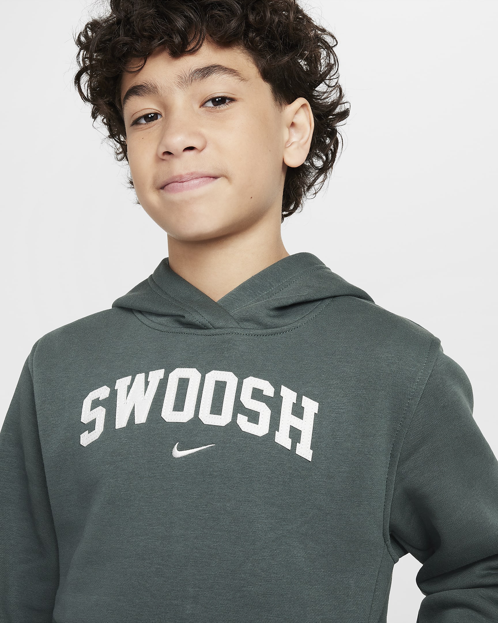 Sudadera con gorro para niños talla grande Nike Sportswear Club Fleece - Verde vintage/Vela