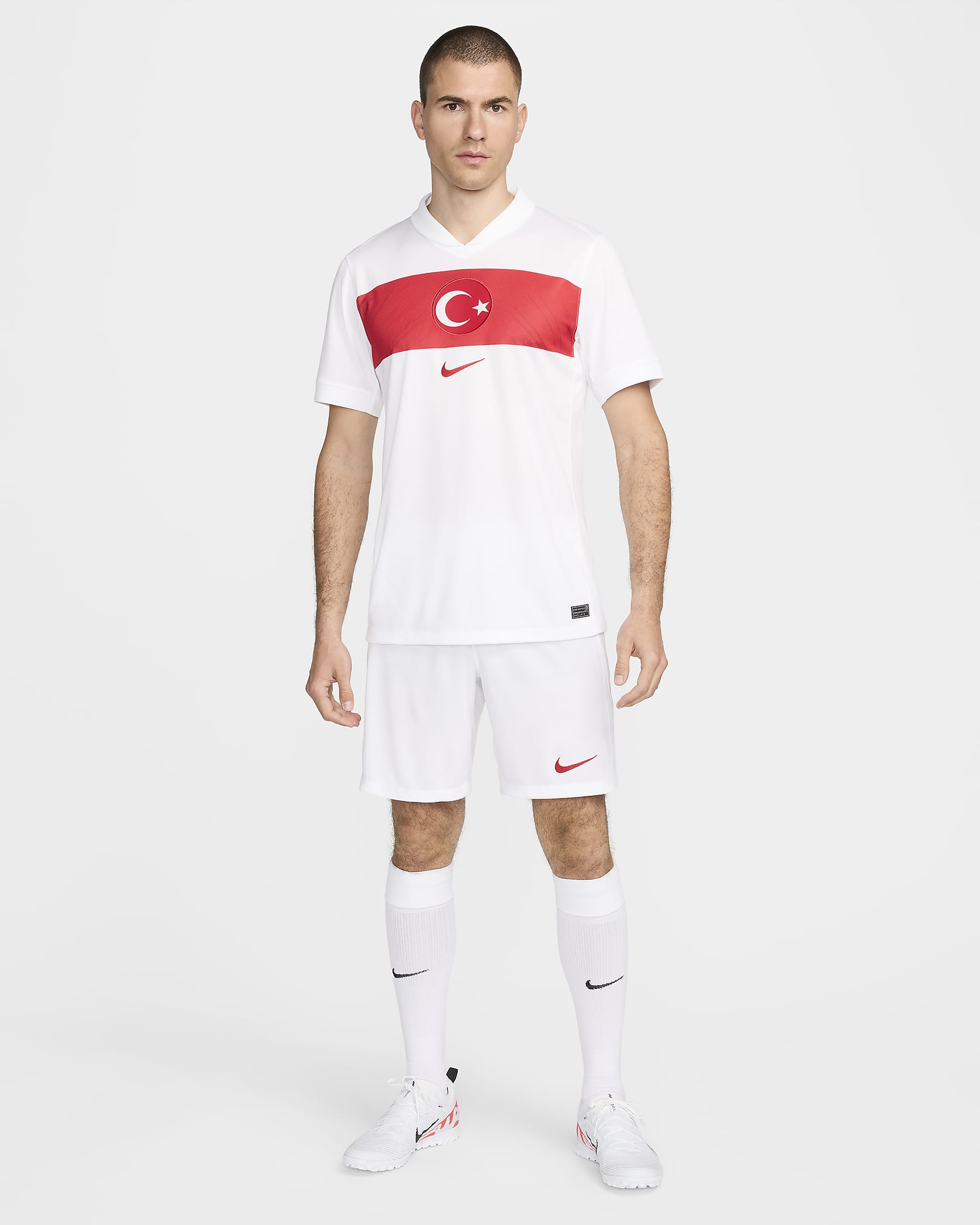 Türkei 2024/25 Stadium Home/Away Nike Replica Dri-FIT Fußballshorts für Herren - Weiß/Sport Red