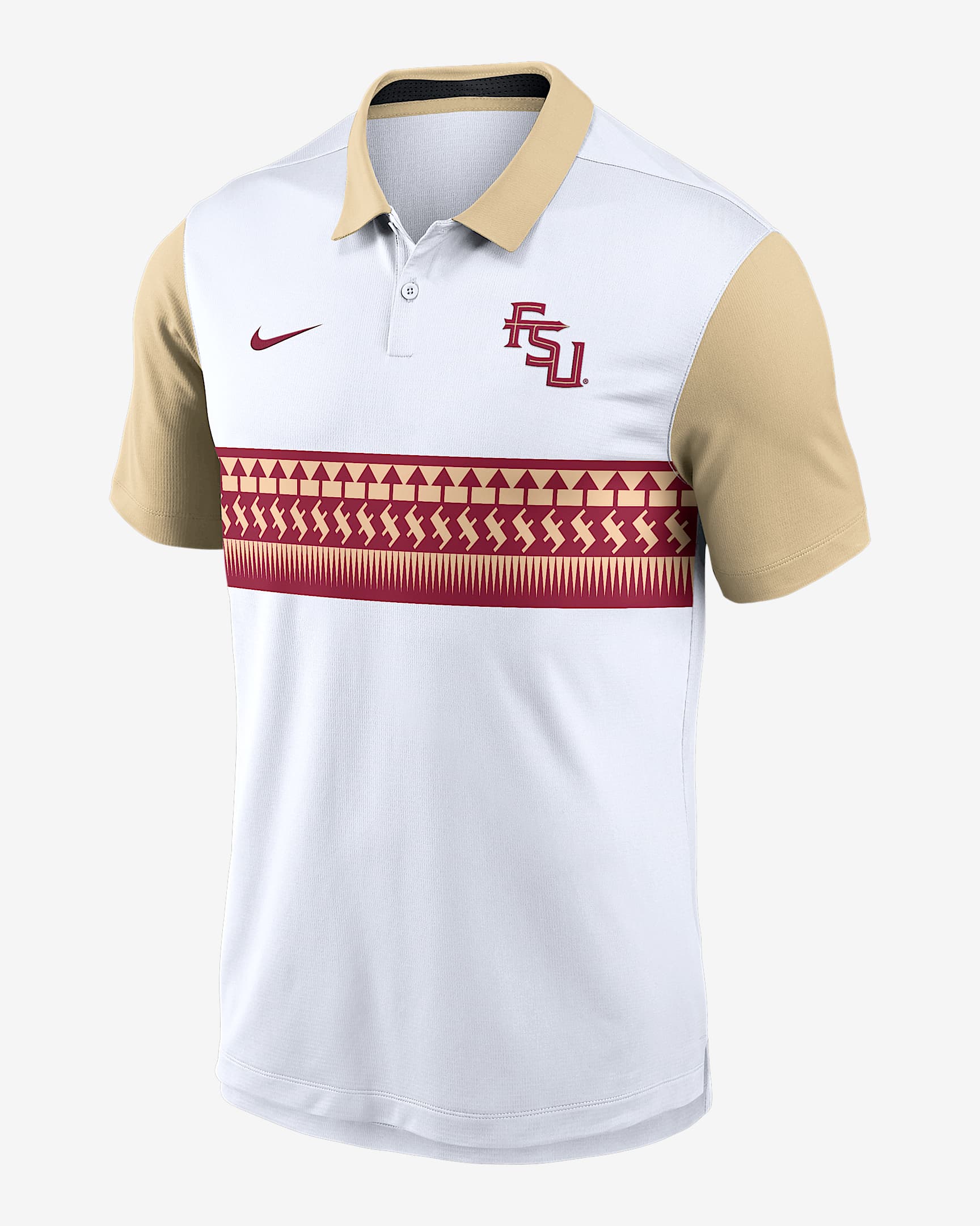 Florida State Athletic Prep Vapor Alt Logo Men's Nike Dri-FIT College Polo - White