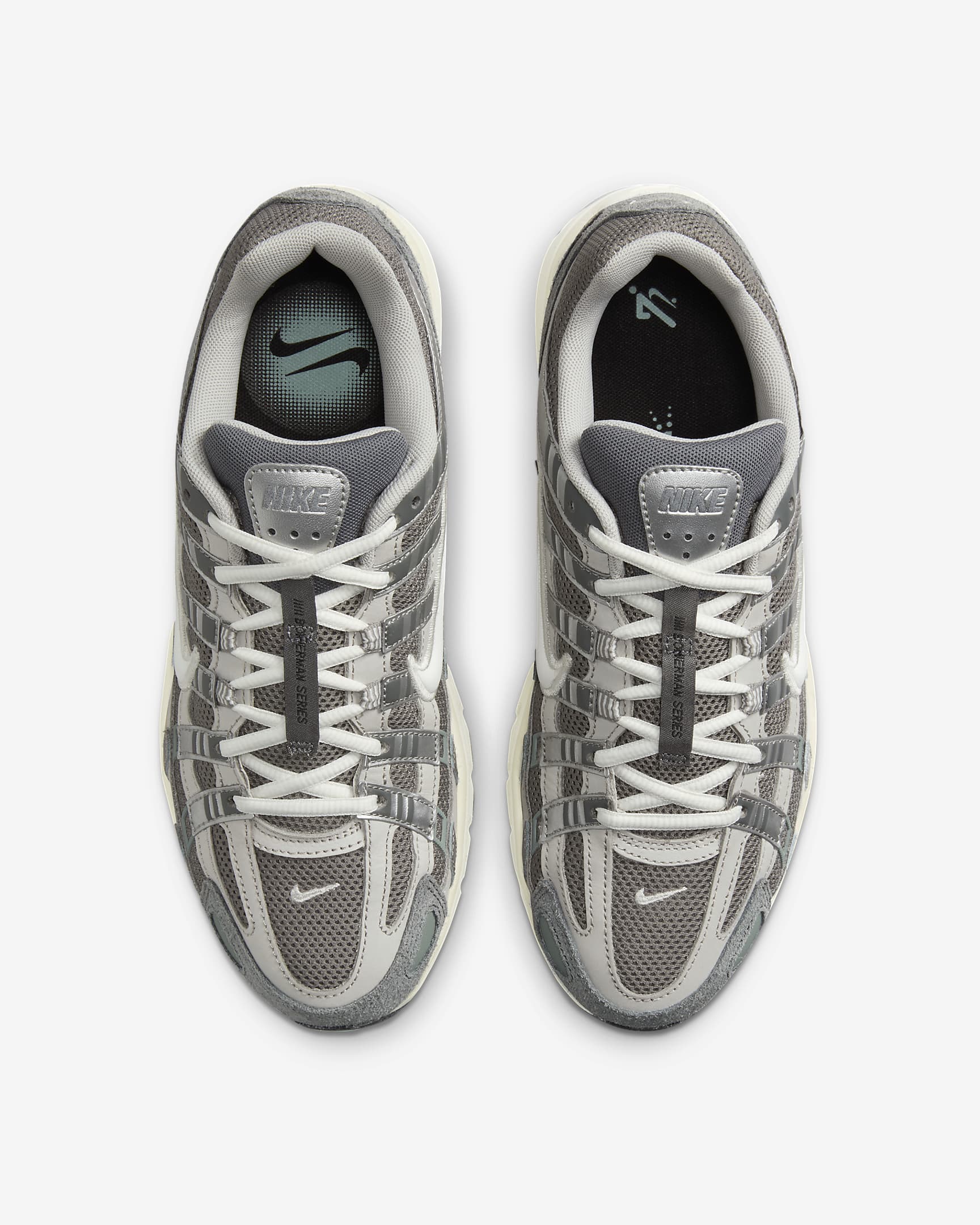 Nike P-6000-sko - Flat Pewter/Light Iron Ore/Metallic Silver/hvid