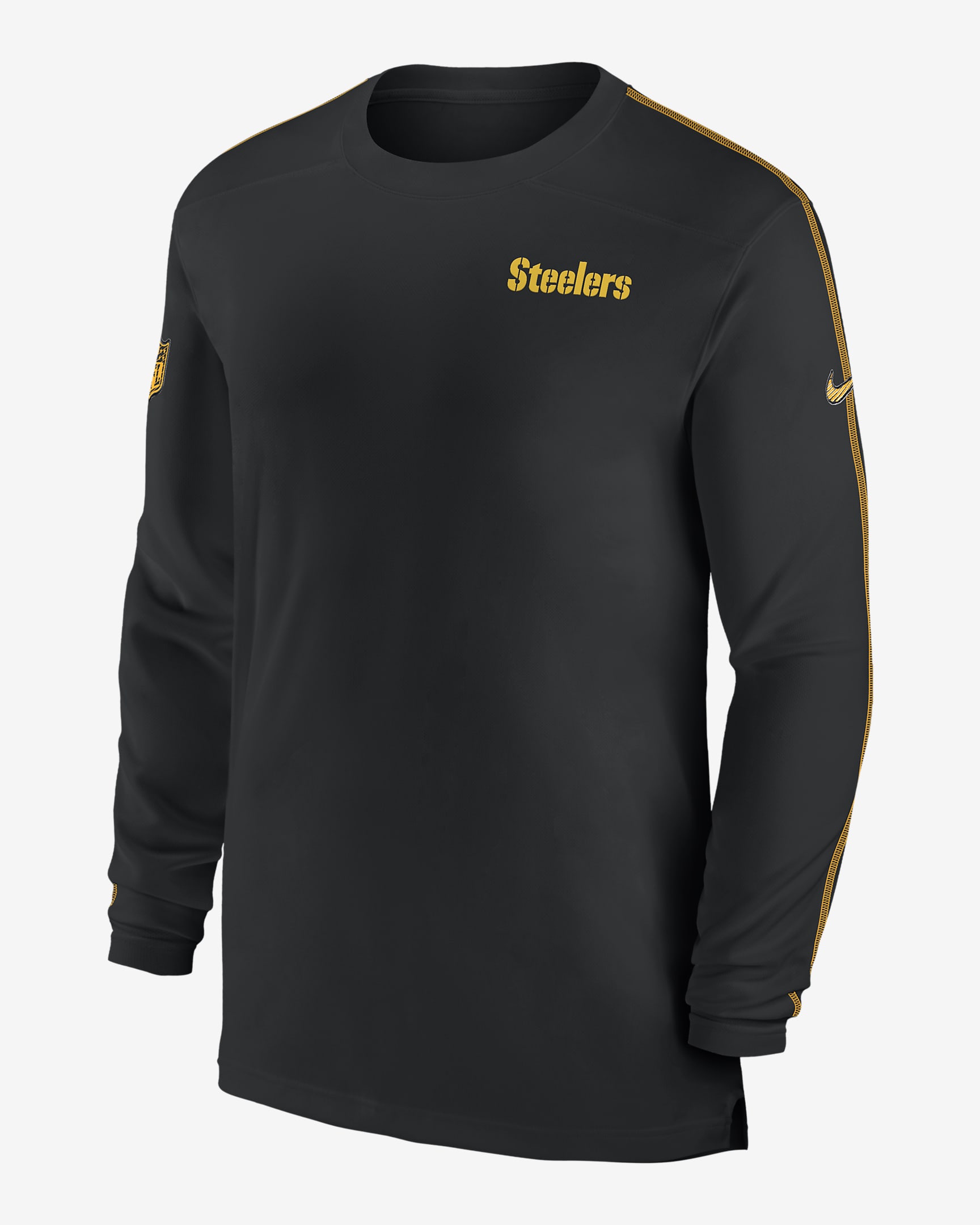 Pittsburgh Steelers Sideline Coach Men's Nike Dri-FIT NFL Long-Sleeve Top - Black