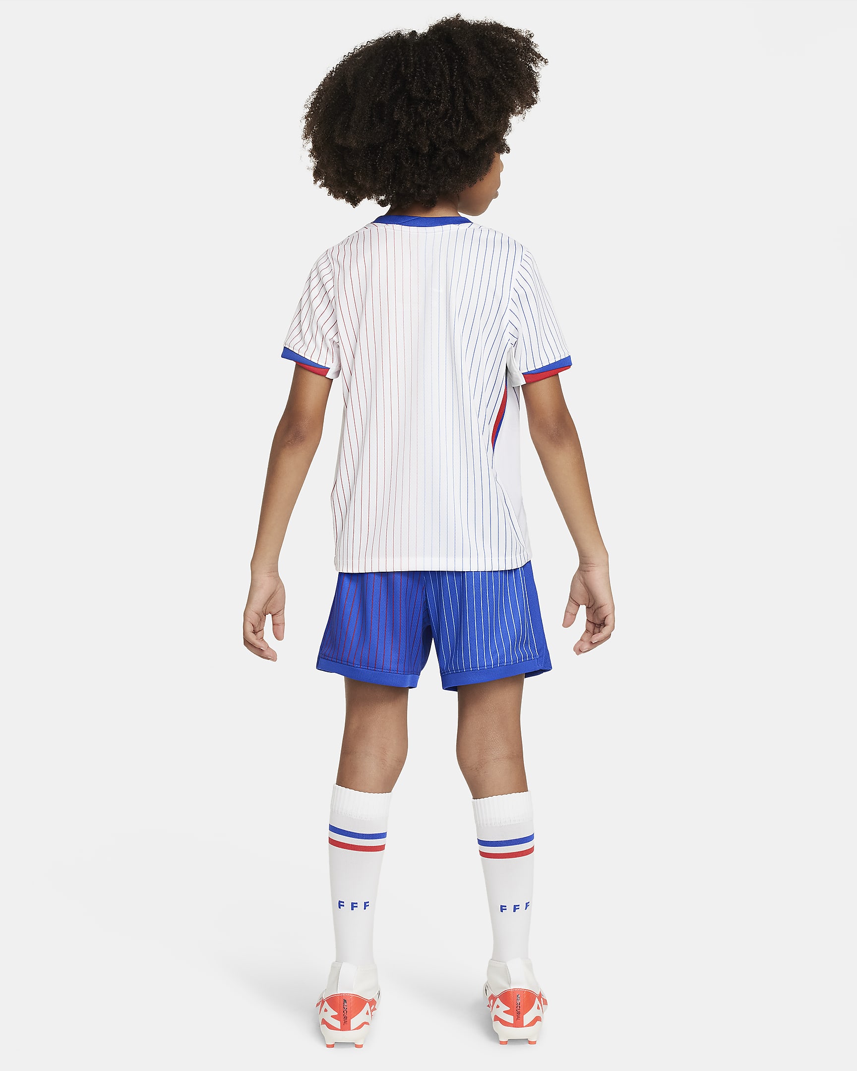 Ensemble 3 pièces replica Nike Football FFF 2024/25 Stadium Extérieur pour enfant - Blanc/Bright Blue/University Red/Bright Blue