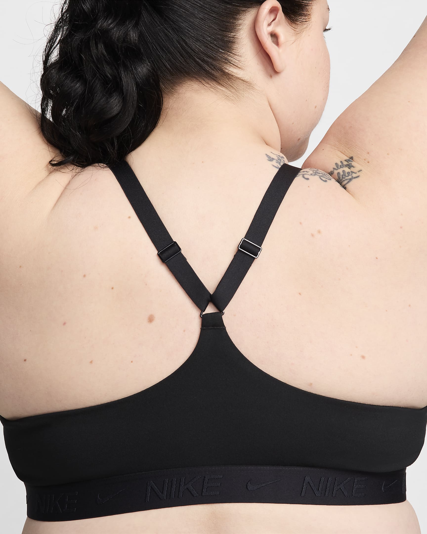 Nike Indy Light-Support Women's Padded Adjustable Sports Bra (Plus Size) - Black/Black/Black