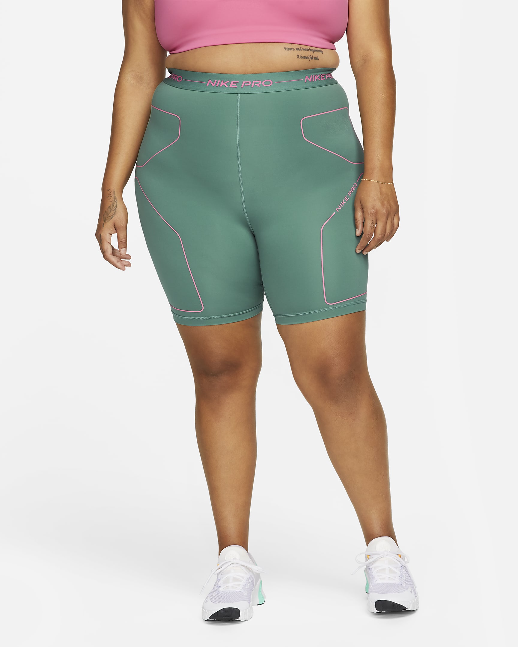 Nike Pro Women's 7" High-Rise Training Shorts (Plus Size) - Bicoastal/Pinksicle