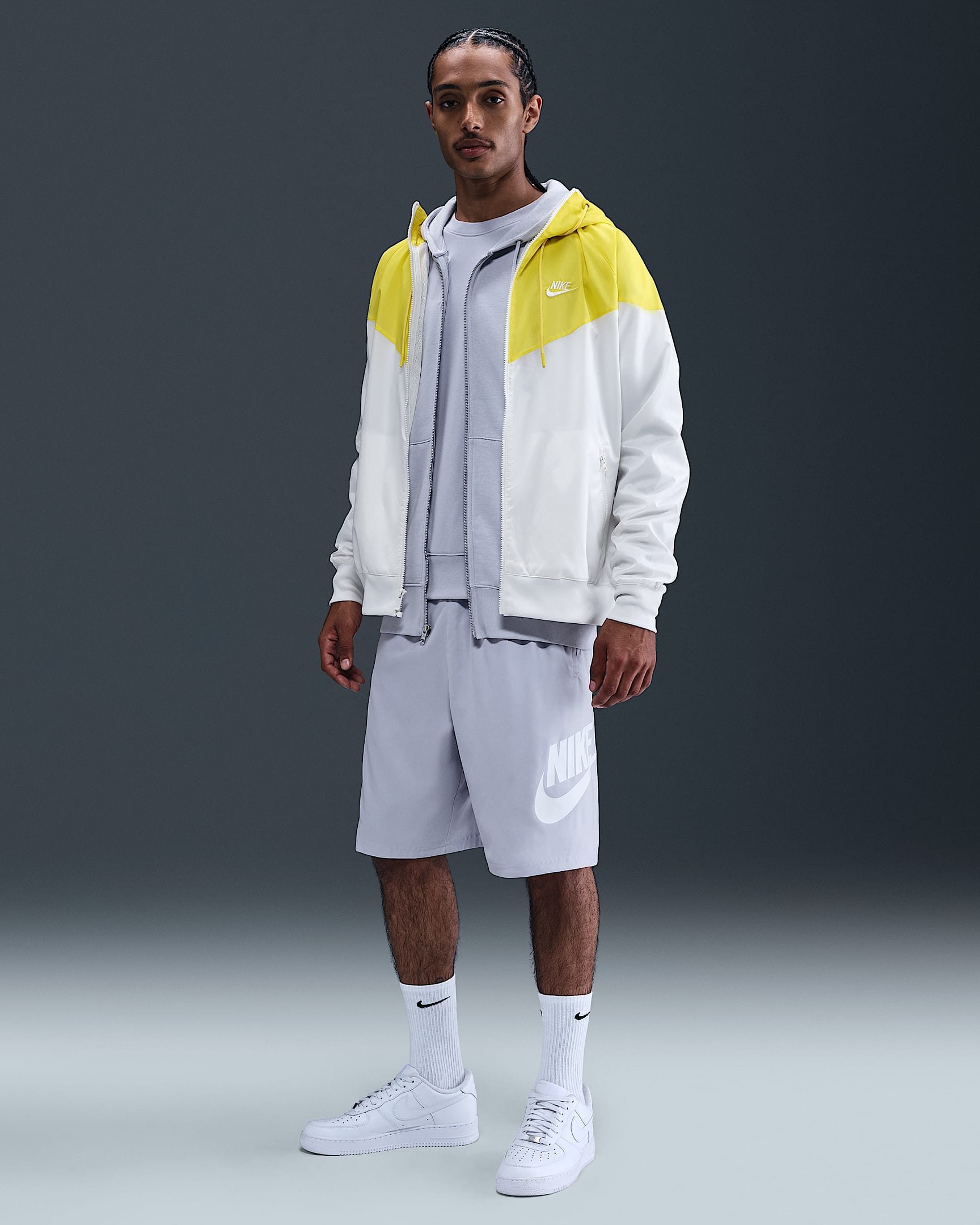 Shorts de tejido Woven para hombre Nike Club - Fantasma/Blanco