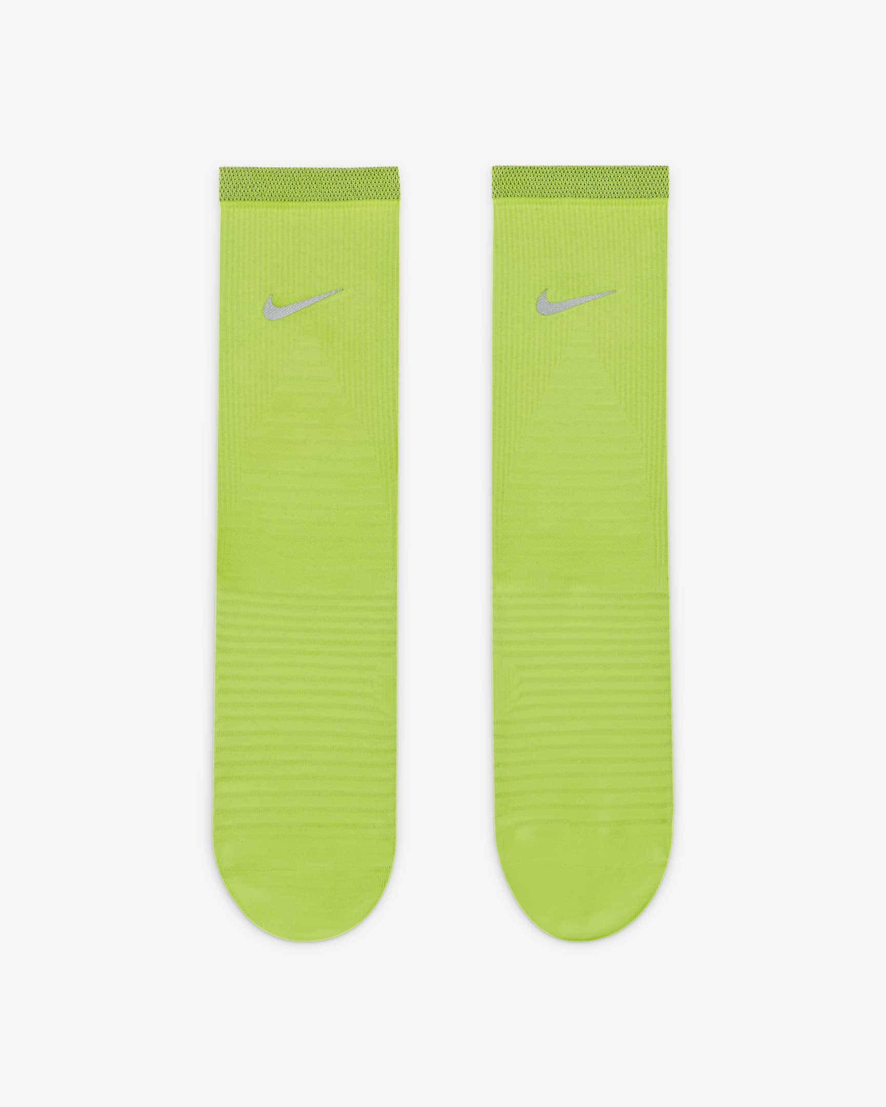 Nike Spark Lightweight Running Crew Socks - Volt/Reflect Silver