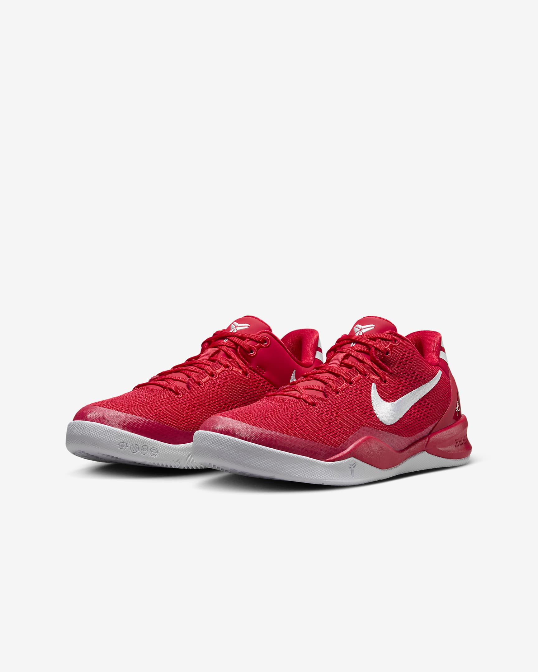 Calzado de básquetbol para niños grandes Kobe 8 - Rojo universitario/Rojo universitario/Blanco