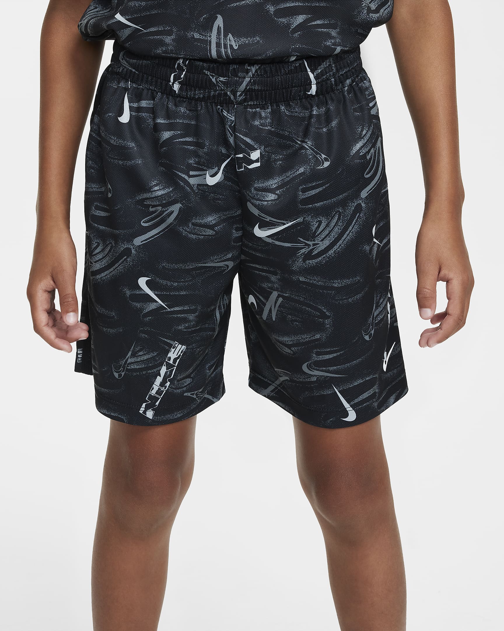 Nike Multi Older Kids' (Boys') Dri-FIT Shorts - Black/Black/White