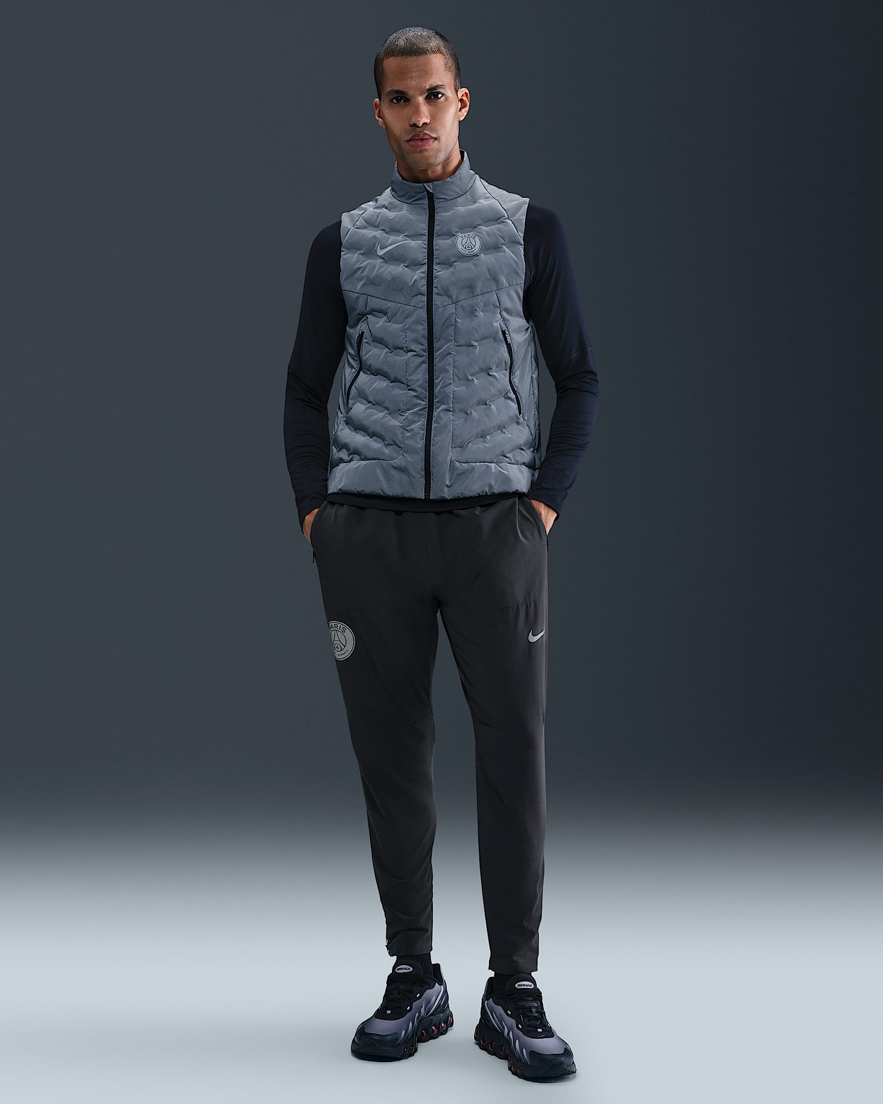 Paris Saint-Germain Phenom Elite Nike Dri-FIT vevd fotballbukse til herre - Anthracite/Particle Grey