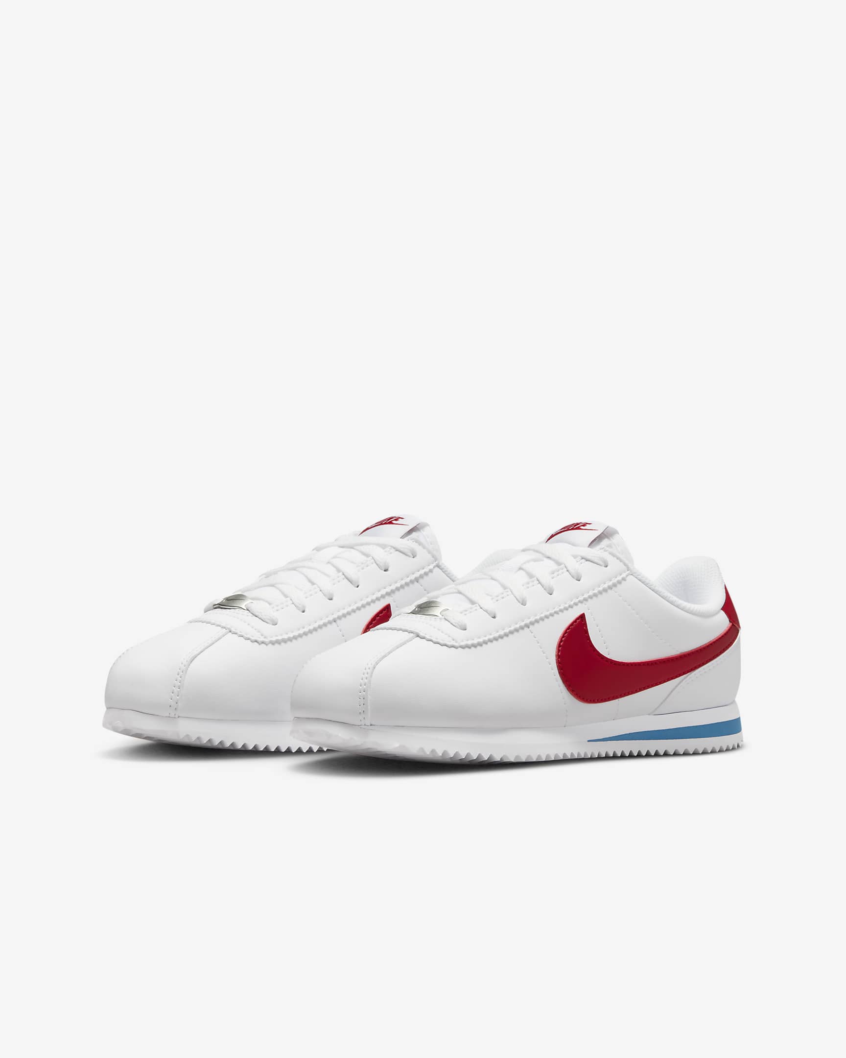 Nike Cortez Older Kids' Shoes - White/Varsity Blue/Varsity Red