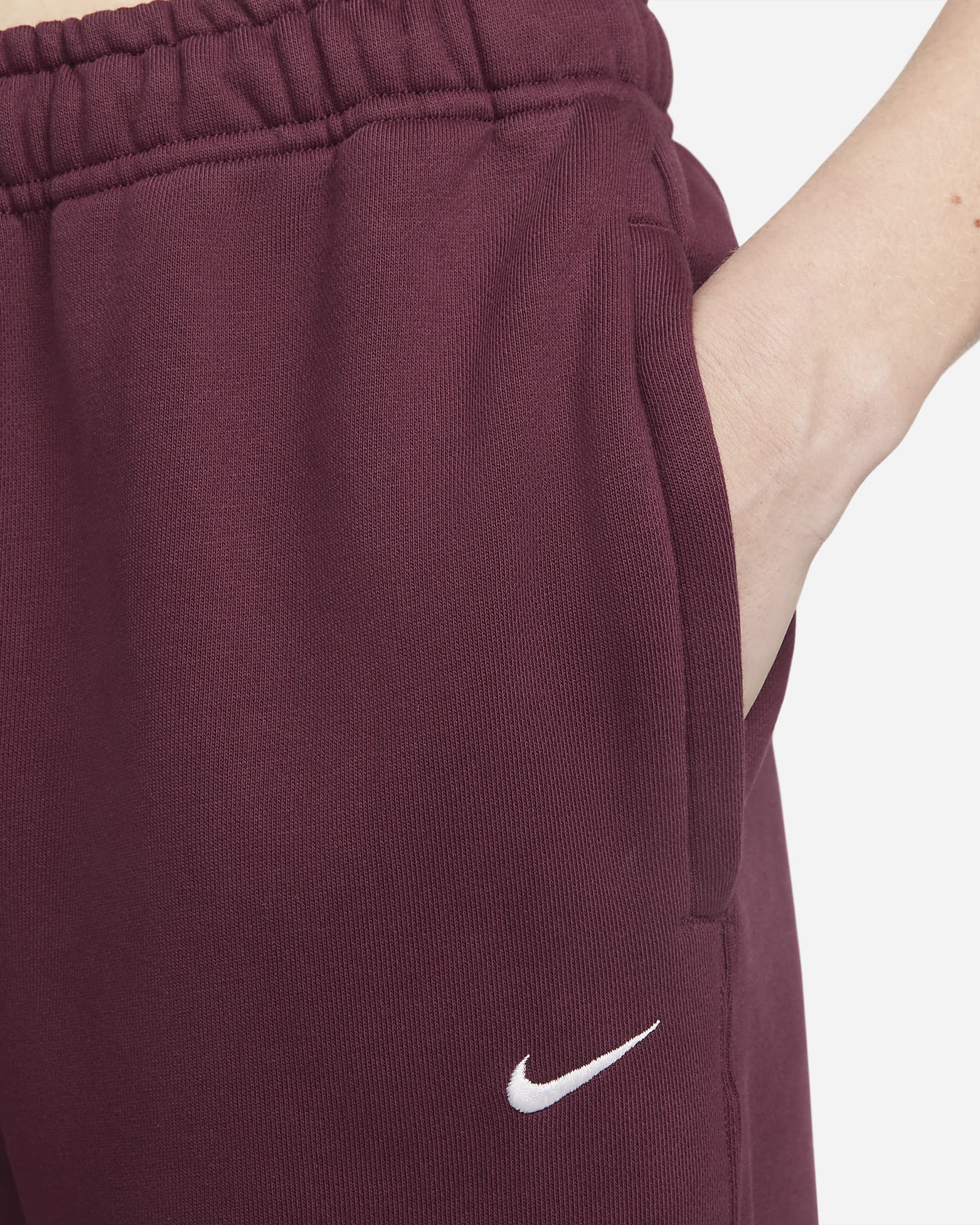 Pantaloni in fleece Nike Solo Swoosh - Donna - Night Maroon