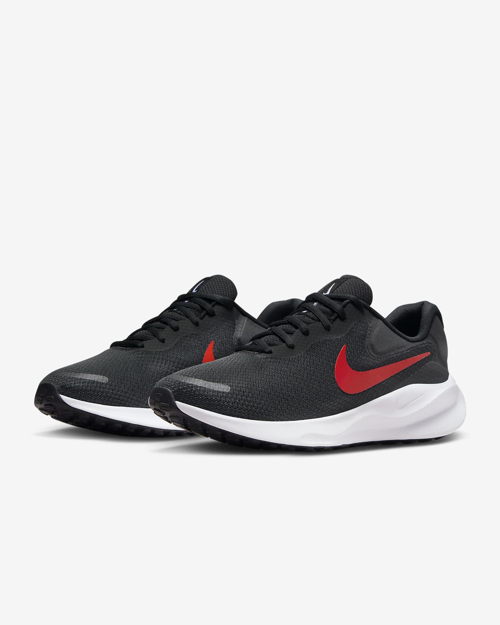 Tenis para correr en pavimento para hombre Nike Revolution 7 - Negro/Blanco/Rojo universitario