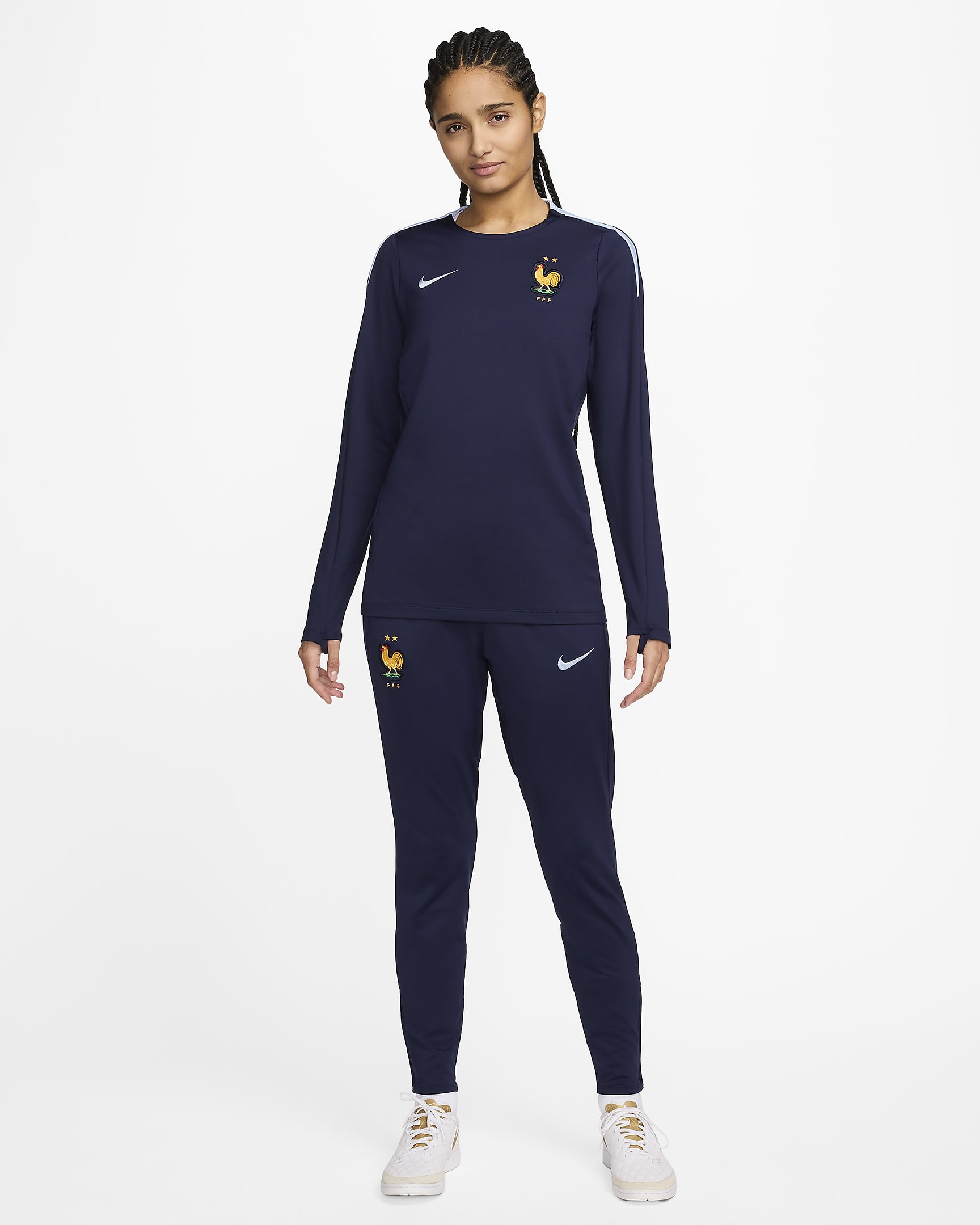 FFF Strike Women's Nike Dri-FIT Football Crew-Neck Top - Blackened Blue/Cobalt Bliss/Cobalt Bliss