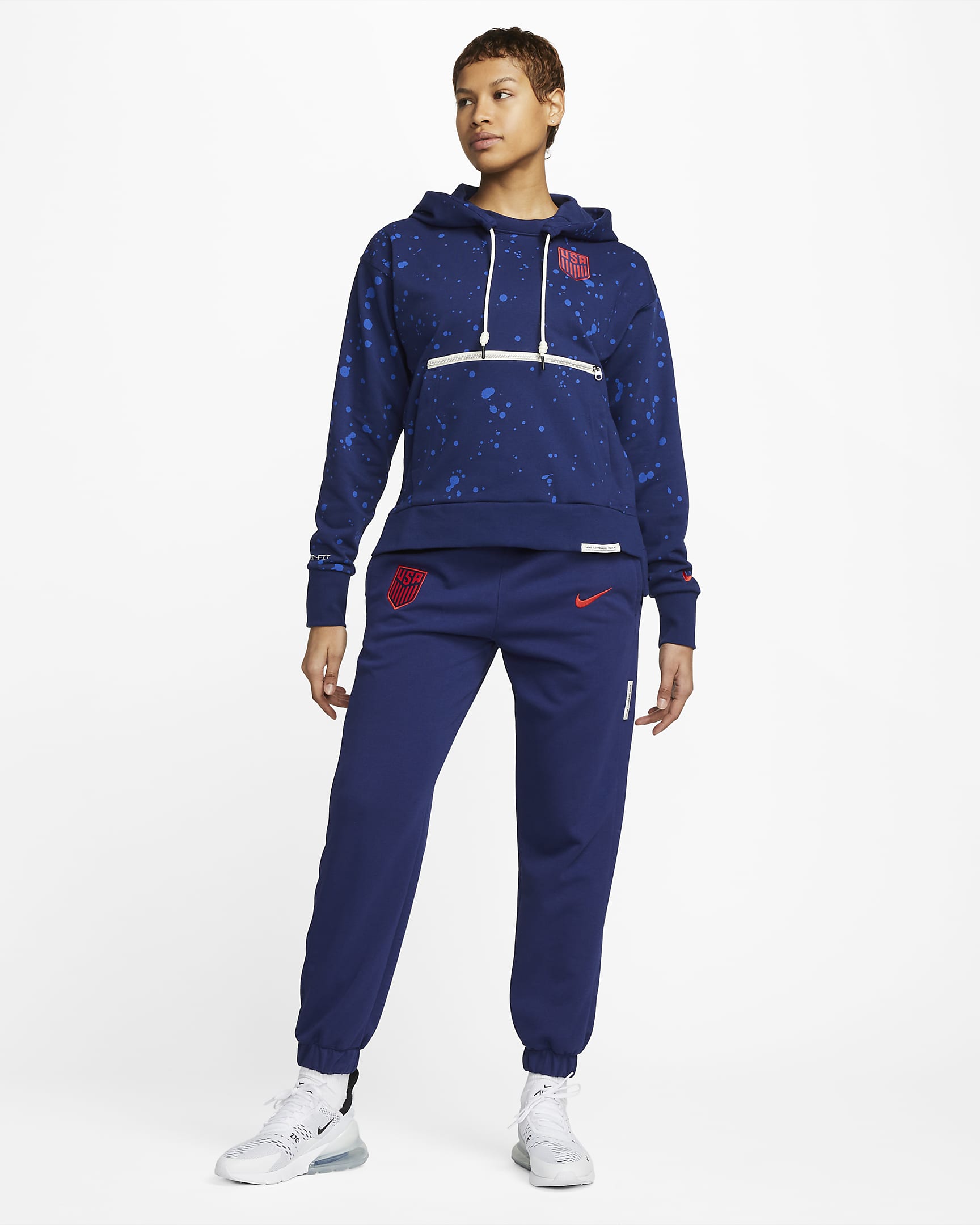 U.S. Standard Issue Women's Nike Dri-FIT Pullover Hoodie - Loyal Blue/Hyper Royal/Speed Red