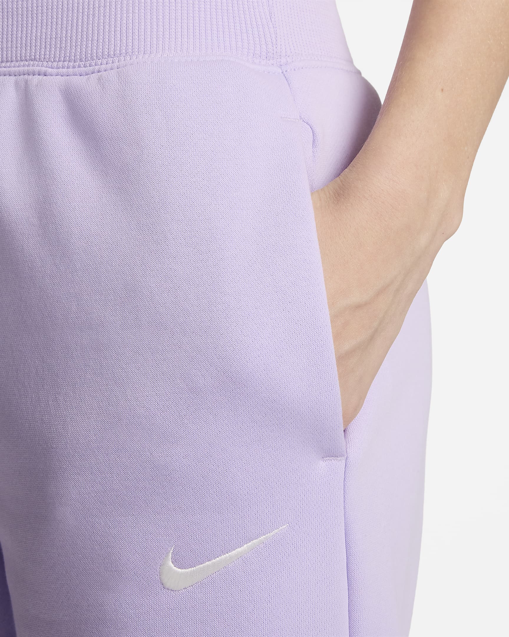 Nike Sportswear Phoenix Fleece Women's High-Waisted Wide-Leg Tracksuit Bottoms - Violet Mist/Sail