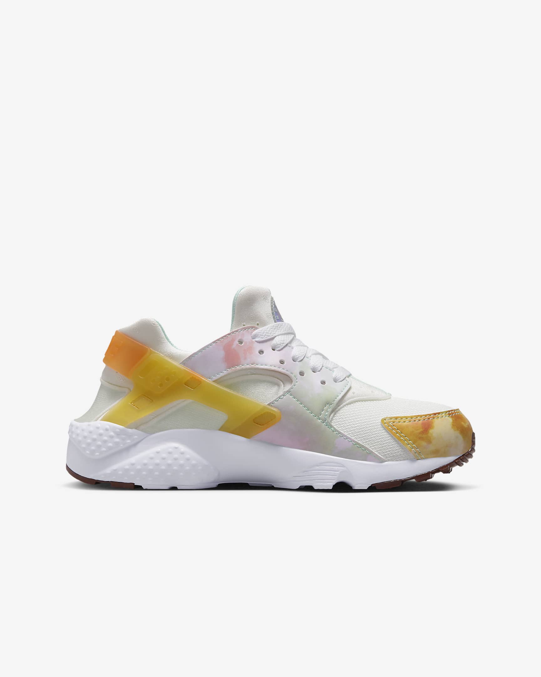 Nike Huarache Run Older Kids' (Boys') Shoes - Sail/White/Safety Orange/Topaz Gold