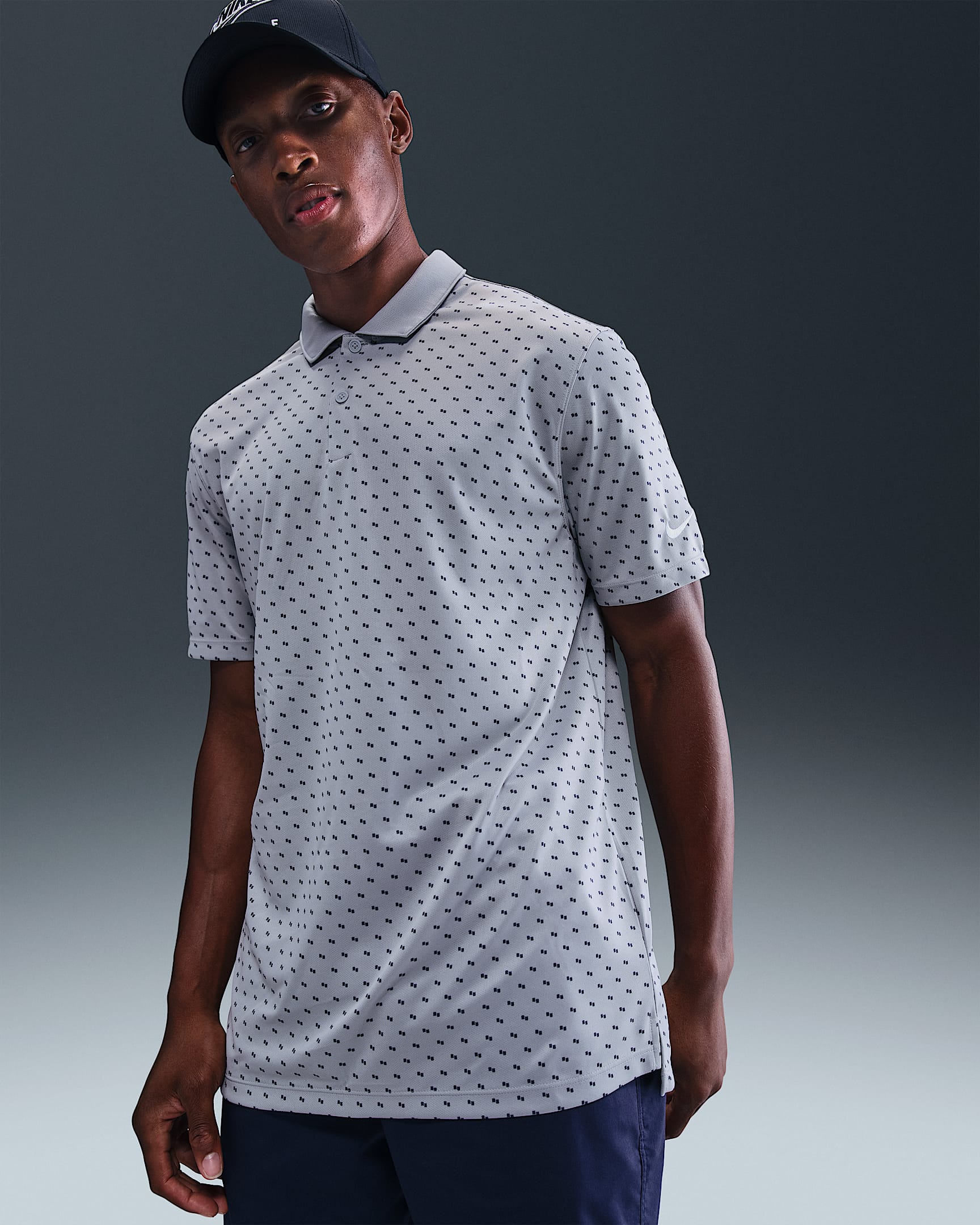 Polo Nike Victory Dri-FIT para hombre - Gris lobo/Blanco