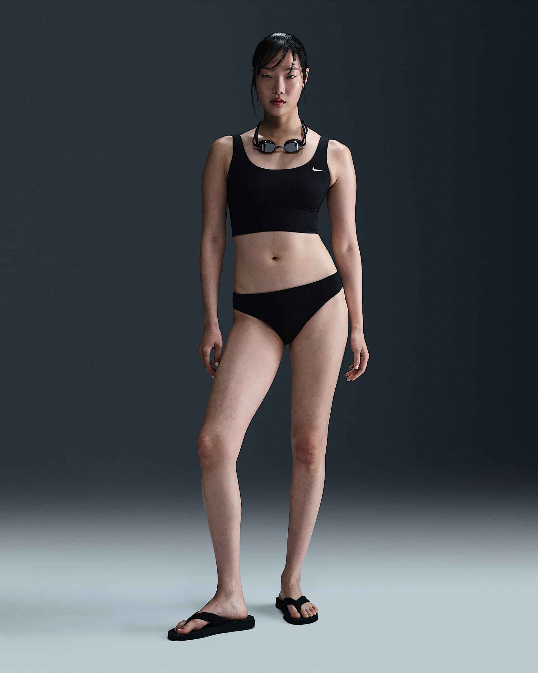 Nike Swim Essential Women's Hipster Bikini Bottom - Black/White