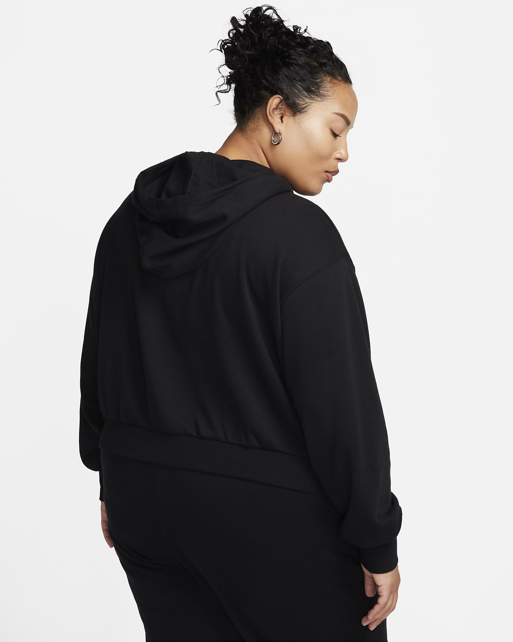 Nike Sportswear Chill Terry Women's Loose Full-Zip French Terry Hoodie (Plus Size) - Black/Sail