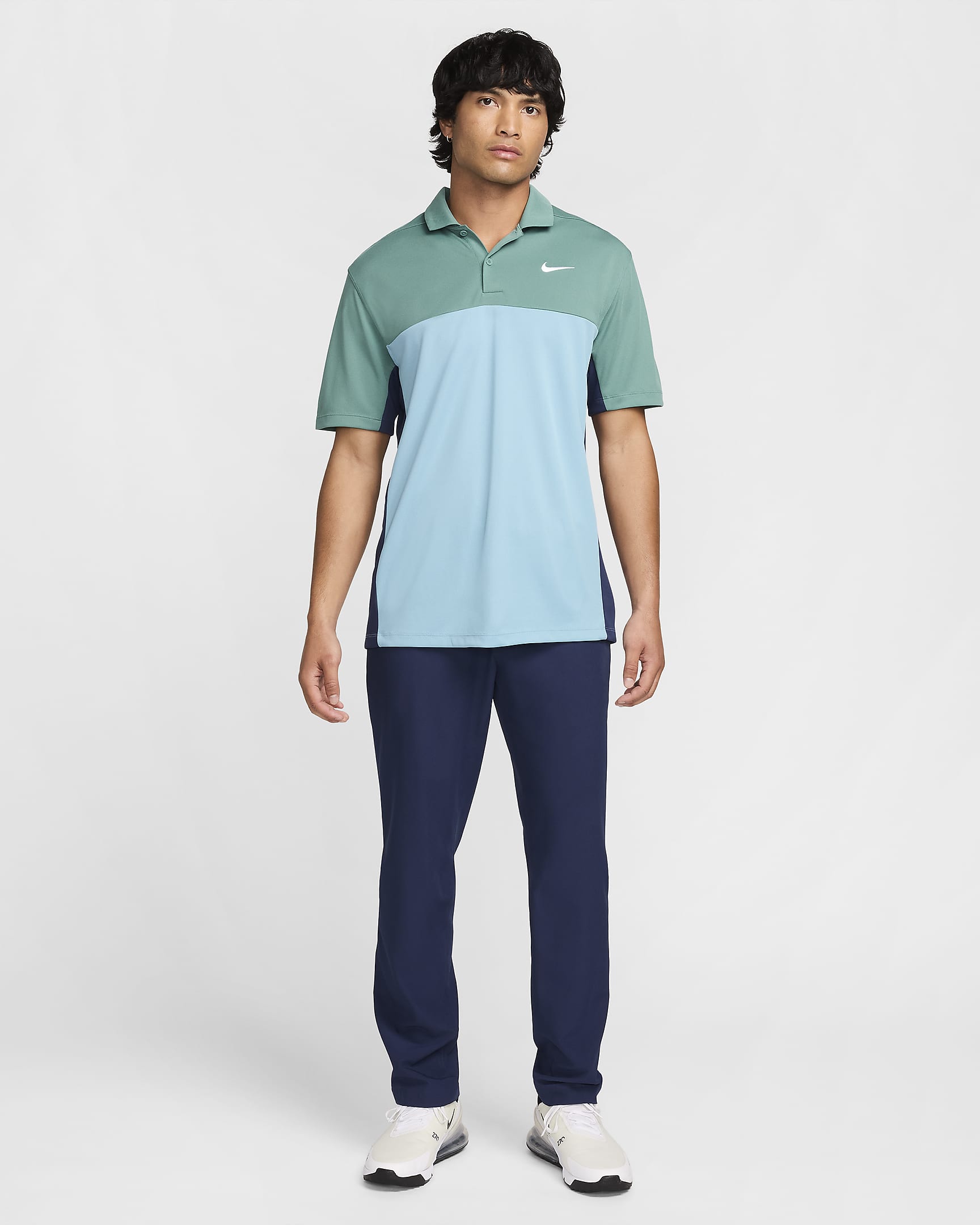 Polo da golf Dri-FIT Nike Victory+ – Uomo - Bicoastal/Midnight Navy/Denim Turquoise/Bianco