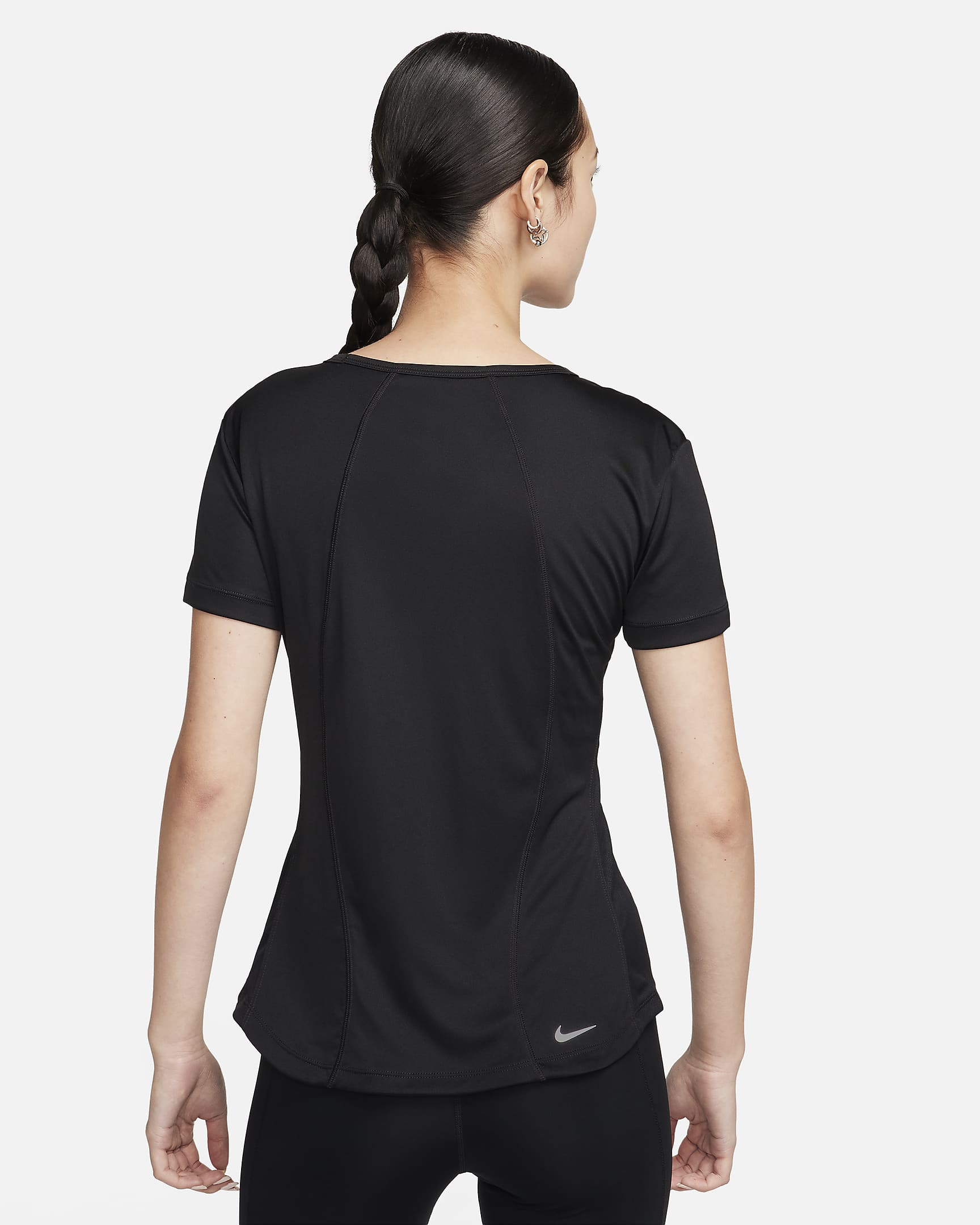 ナイキ ファスト ウィメンズ Dri-FIT ショートスリーブ ランニングトップ - ブラック