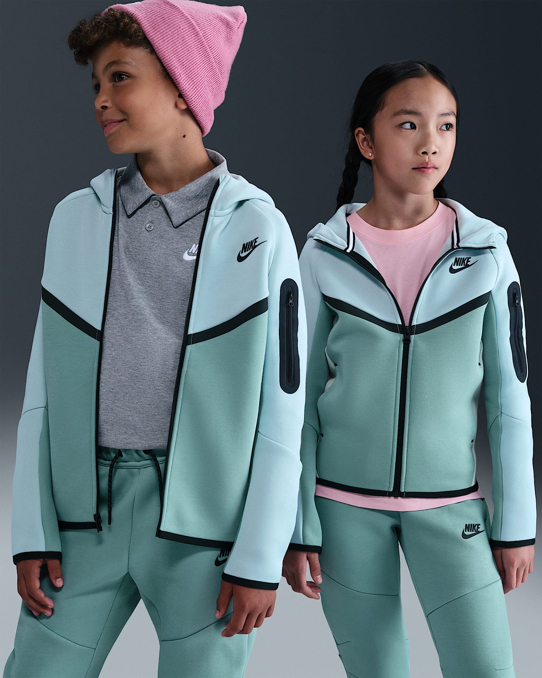 Nike Sportswear Tech Fleece Dessuadora amb caputxa i cremallera completa - Nen/a - Platejat clar/Cannon/Negre/Negre