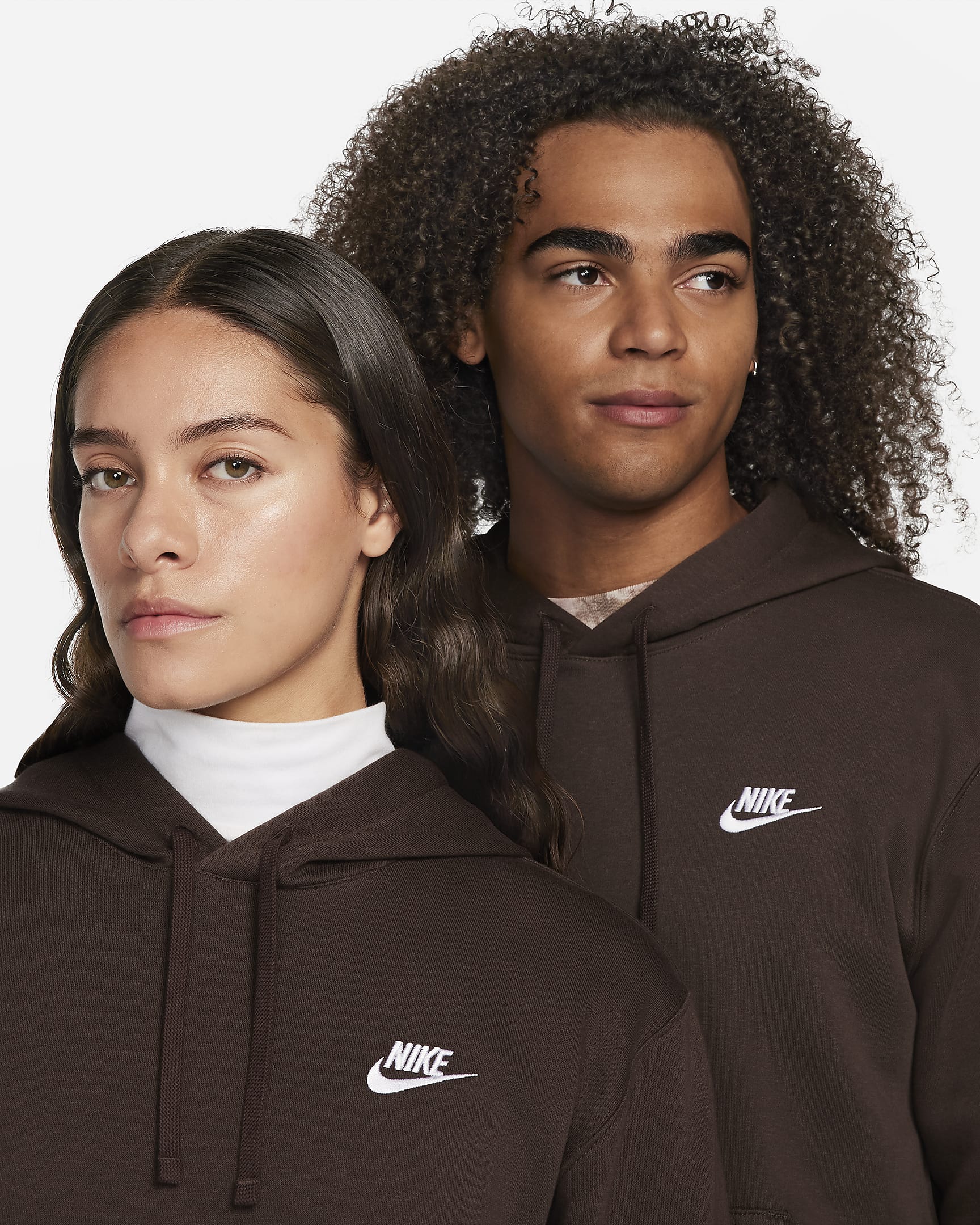 Nike Sportswear Club Fleece Hoodie - Baroque Brown/Baroque Brown/Weiß