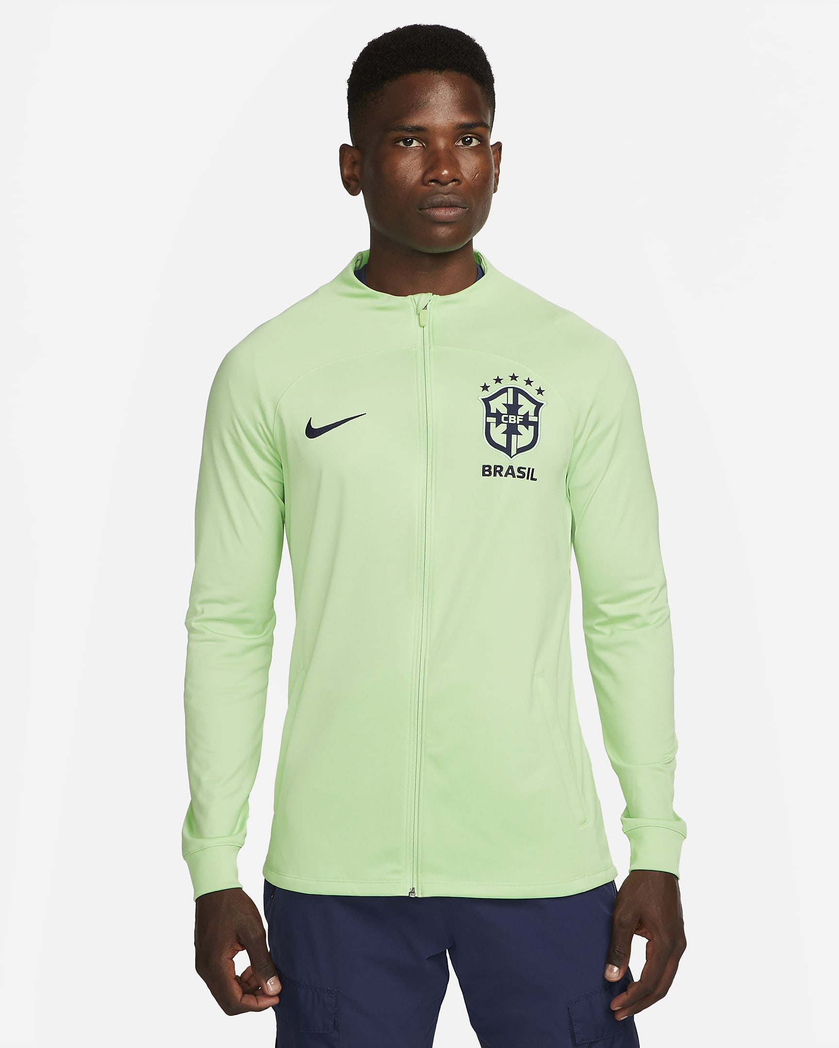 Brazil Strike Men's Nike Dri-FIT Knit Soccer Track Jacket. Nike.com