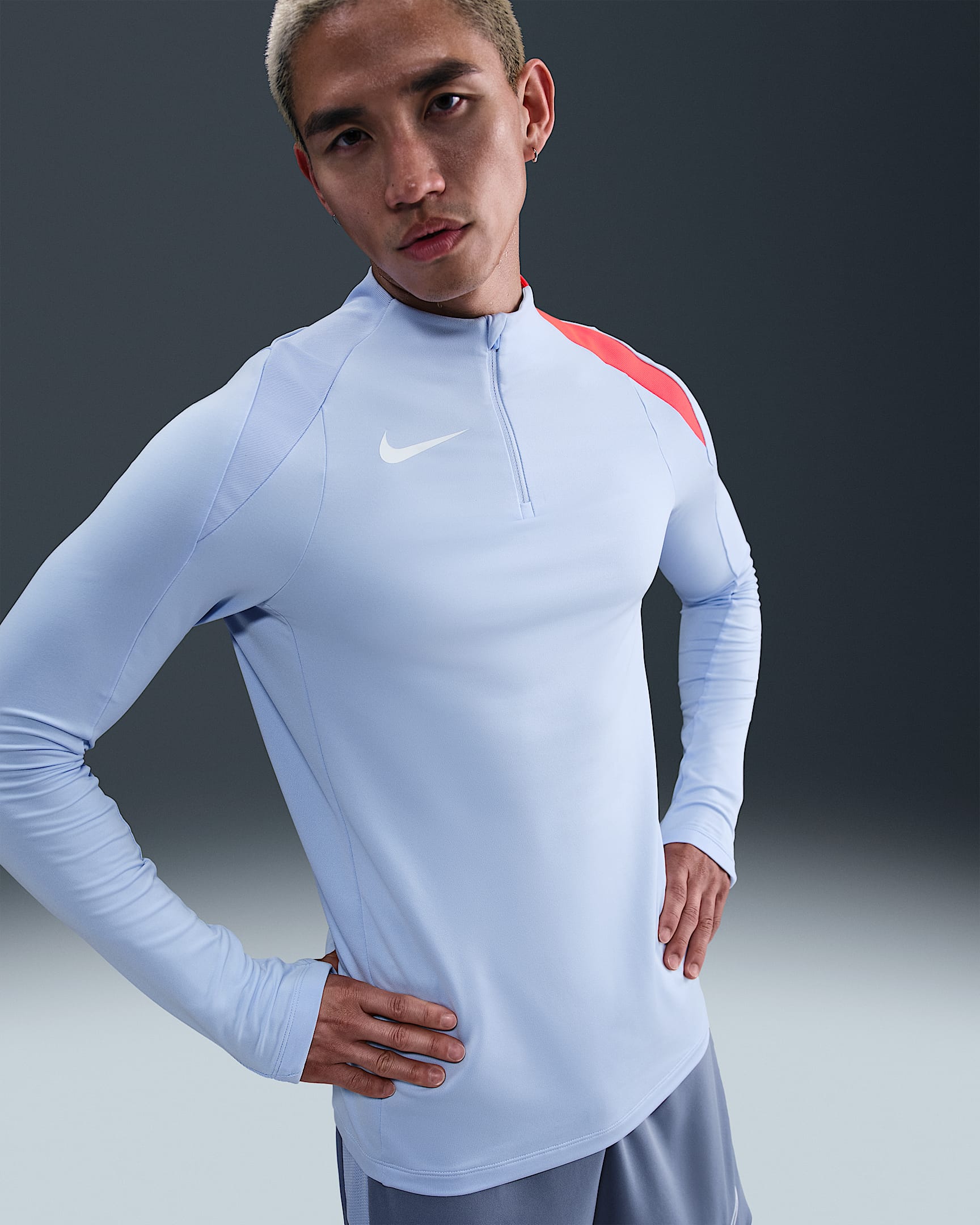 Nike Strike Men's Dri-FIT Football Drill Top - Royal Tint/Royal Tint/Bright Crimson/White