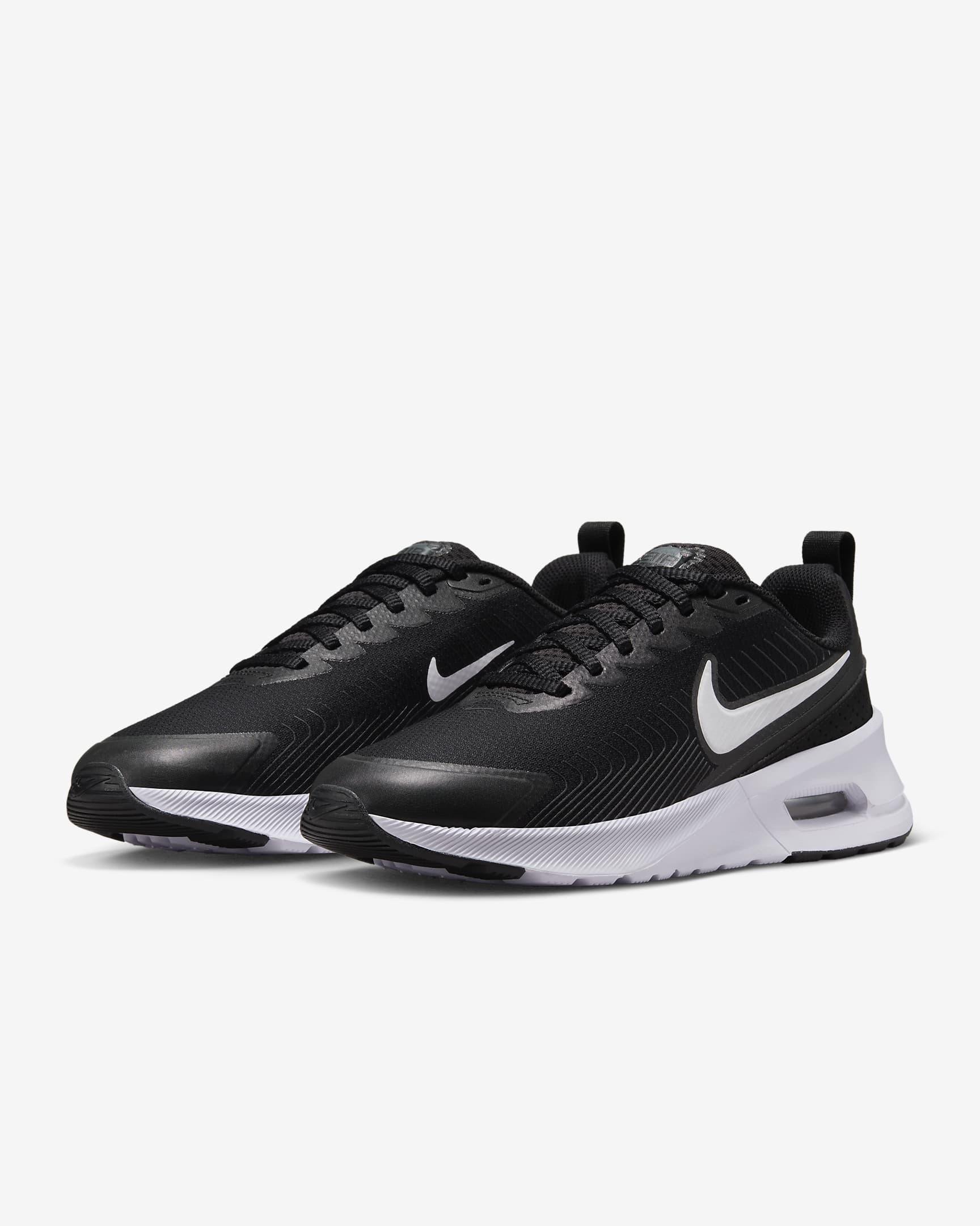 Tenis para mujer Nike Air Max Nuaxis - Negro/Gris oscuro/Rojo cometa/Blanco