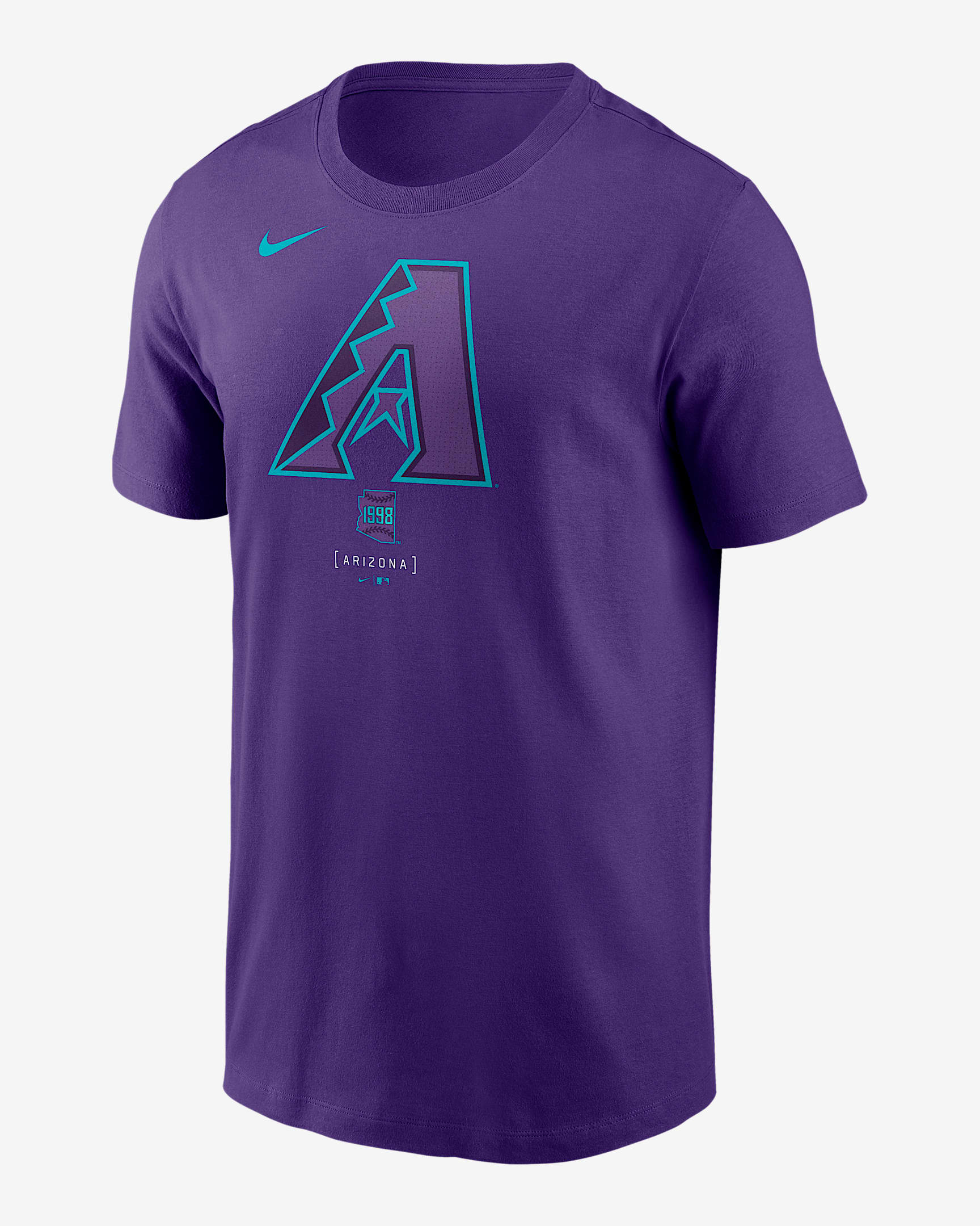 Playera Nike de la MLB para hombre Arizona Diamondbacks City Connect Large Logo - Morado