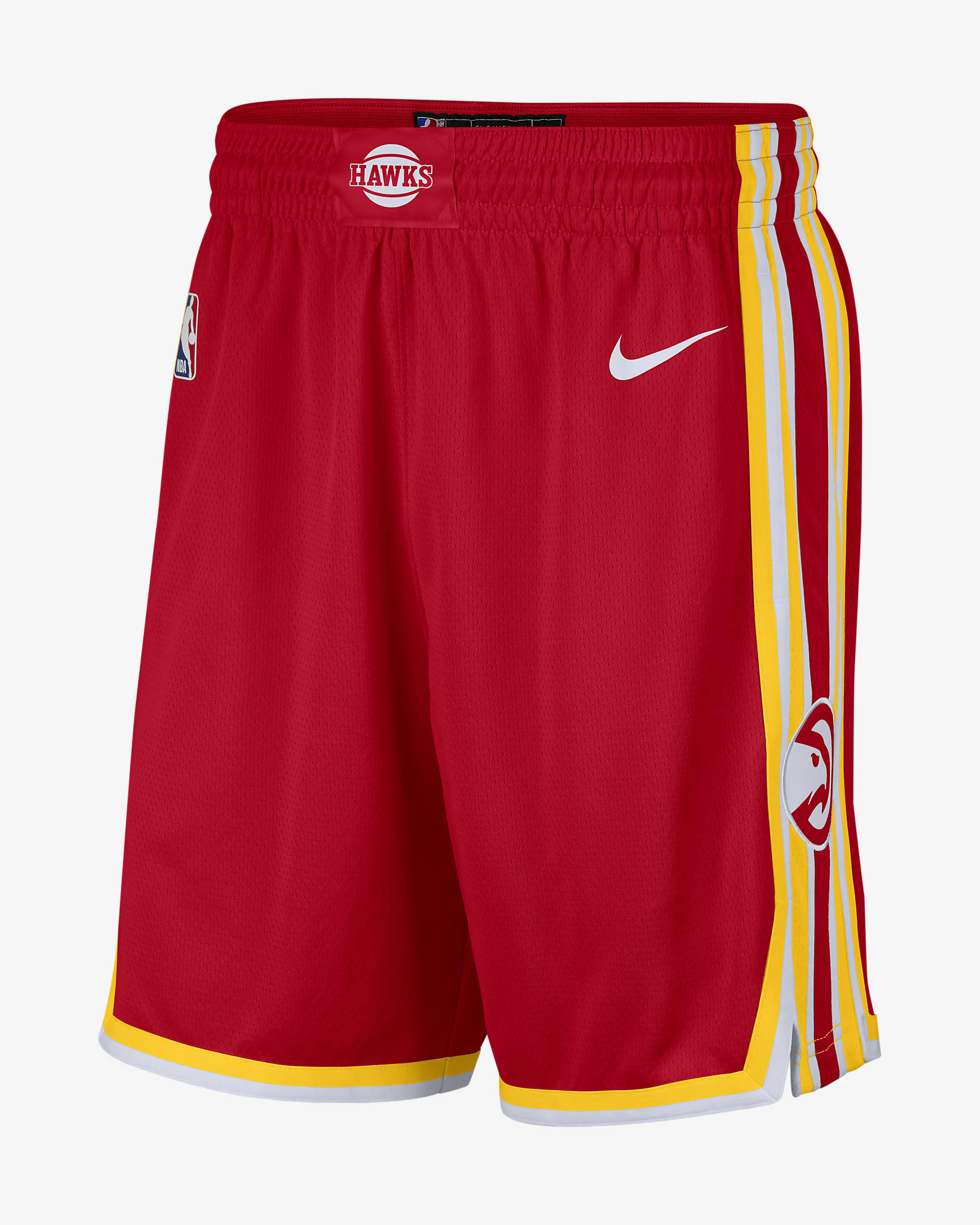 Nike NBA Swingman-shorts Hawks Icon Edition 2020 för män - University Red/Amarillo/Vit/Vit