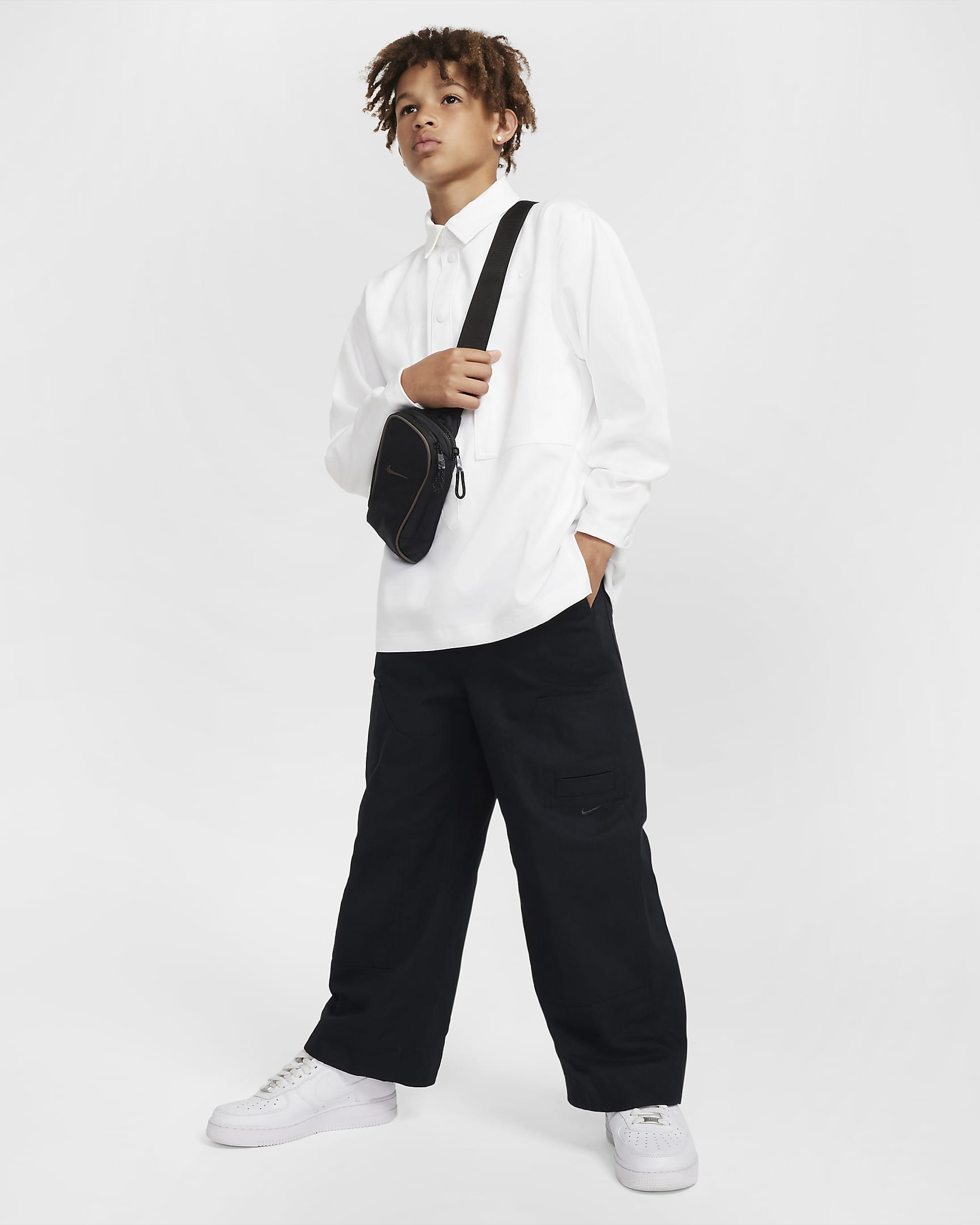 Nike Sportswear Metro Ground Big Kids' Carpenter Pants - Black/Dark Smoke Grey