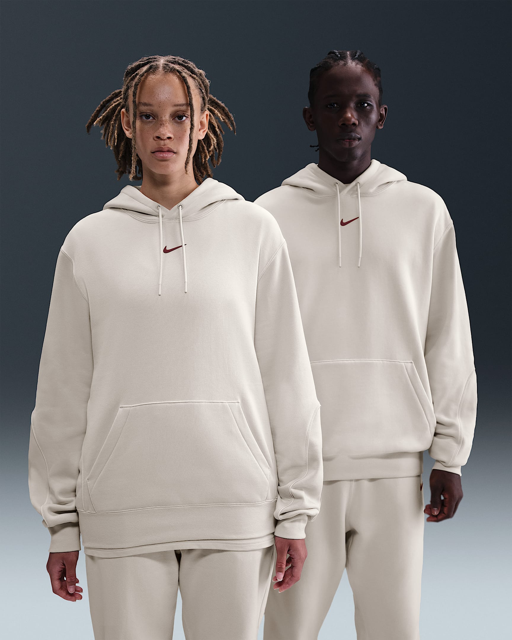 NOCTA Men's Fleece Hoodie - Light Orewood Brown/Team Red