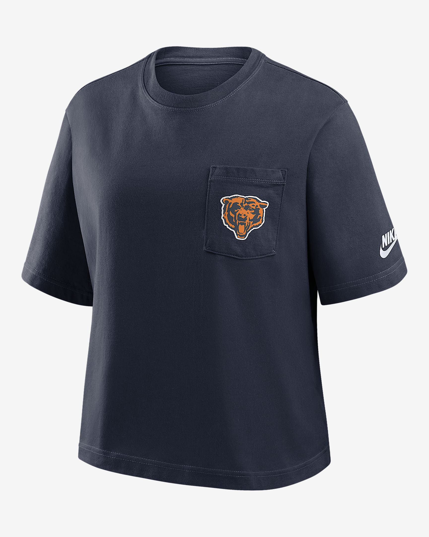 Chicago Bears Rewind Pocket Boxy Women's Nike NFL T-Shirt - Navy