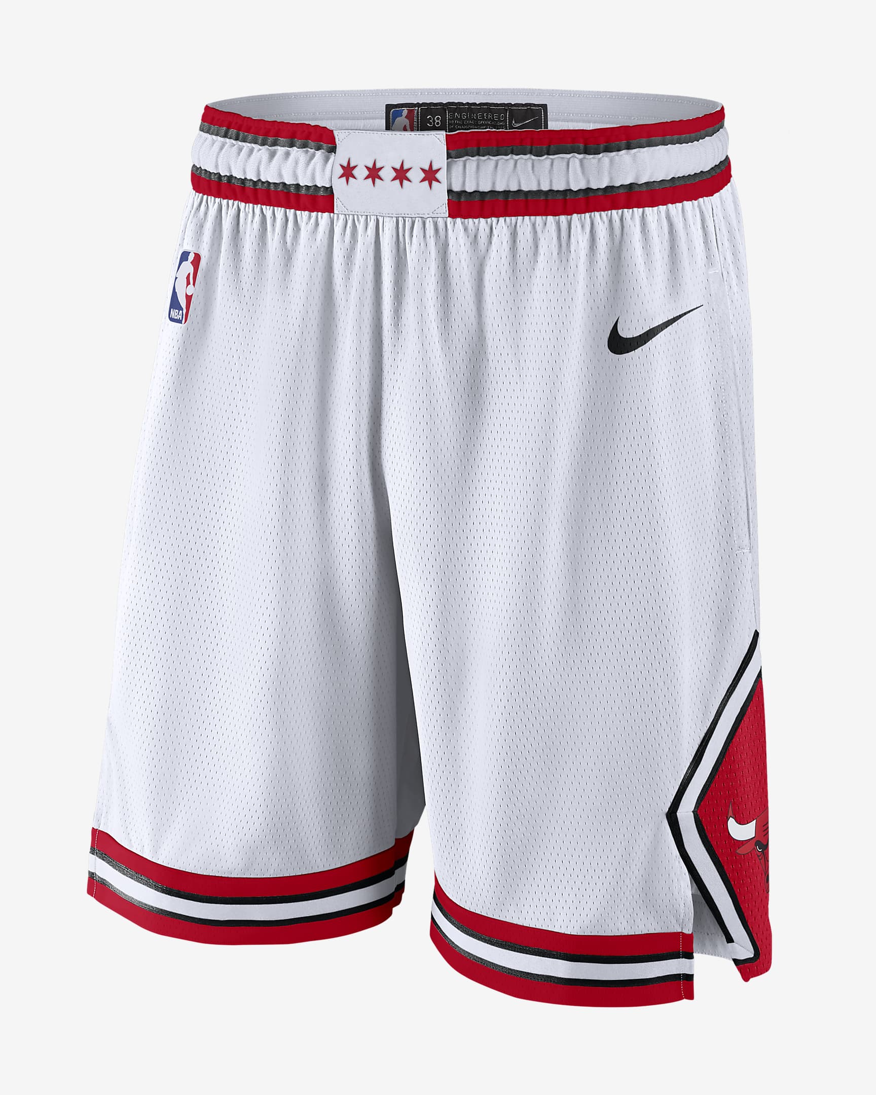 Chicago Bulls Association Edition Men's Nike NBA Swingman Shorts - White/University Red/Black