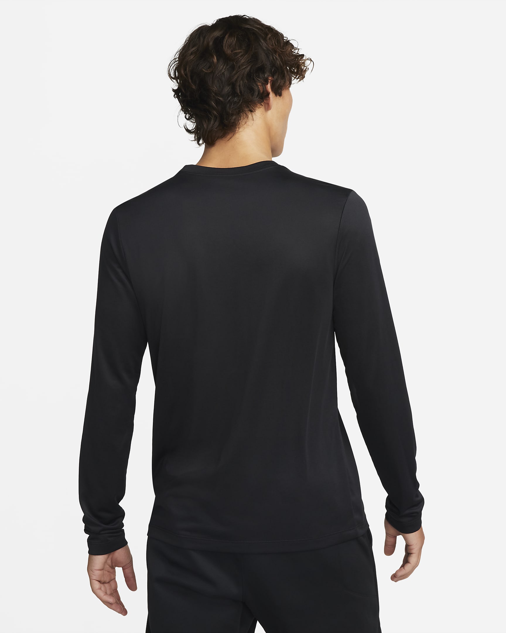 Nike Dri-FIT Legend Men's Long-Sleeve Fitness Top - Black/Matte Silver