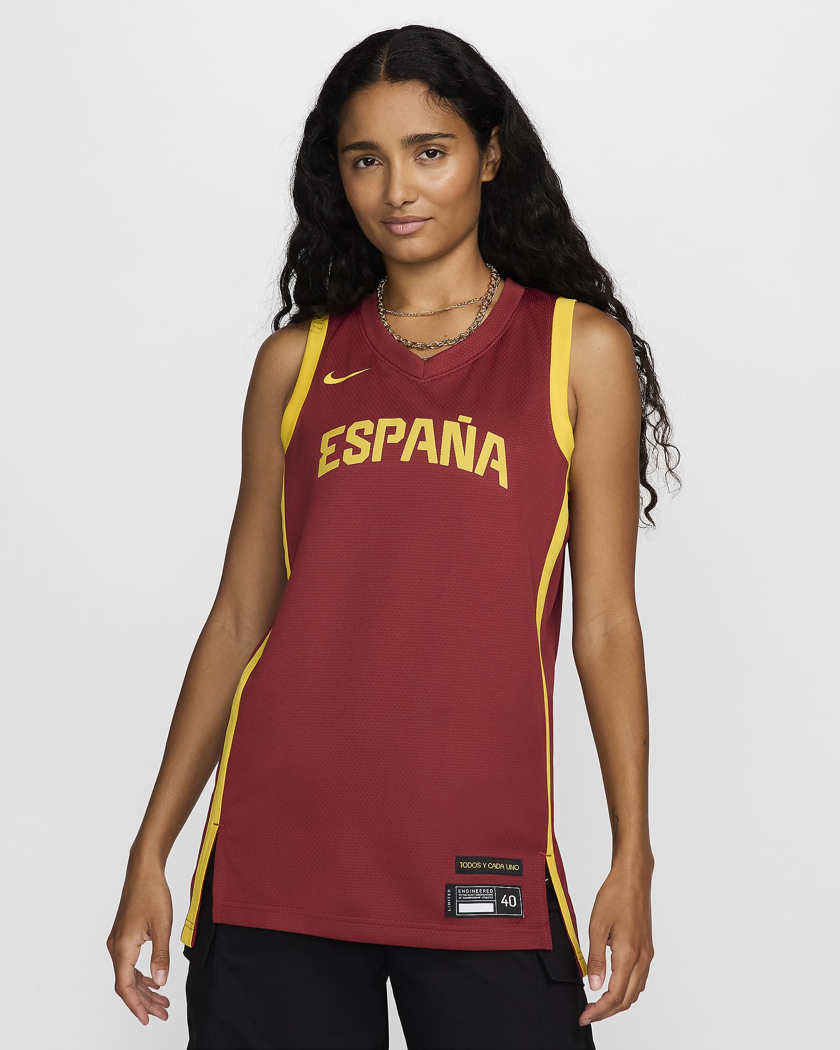 Spain Limited Road Women's Nike Basketball Jersey - Team Crimson/Tour Yellow